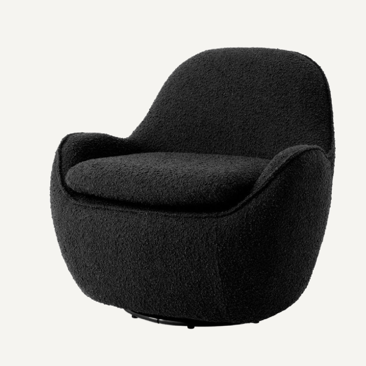 Fauteuil pivotant bouclé noir | Eichholtz Cupido | REMO-HOME, mobilier et décoration d'intérieur