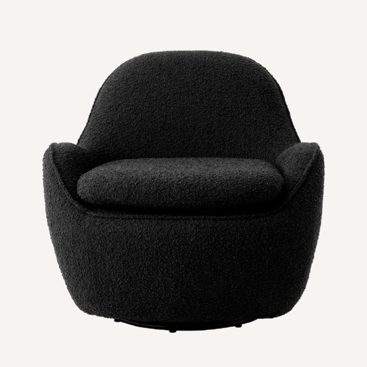 Fauteuil pivotant bouclé noir | Eichholtz Cupido | REMO-HOME, mobilier et décoration d'intérieur