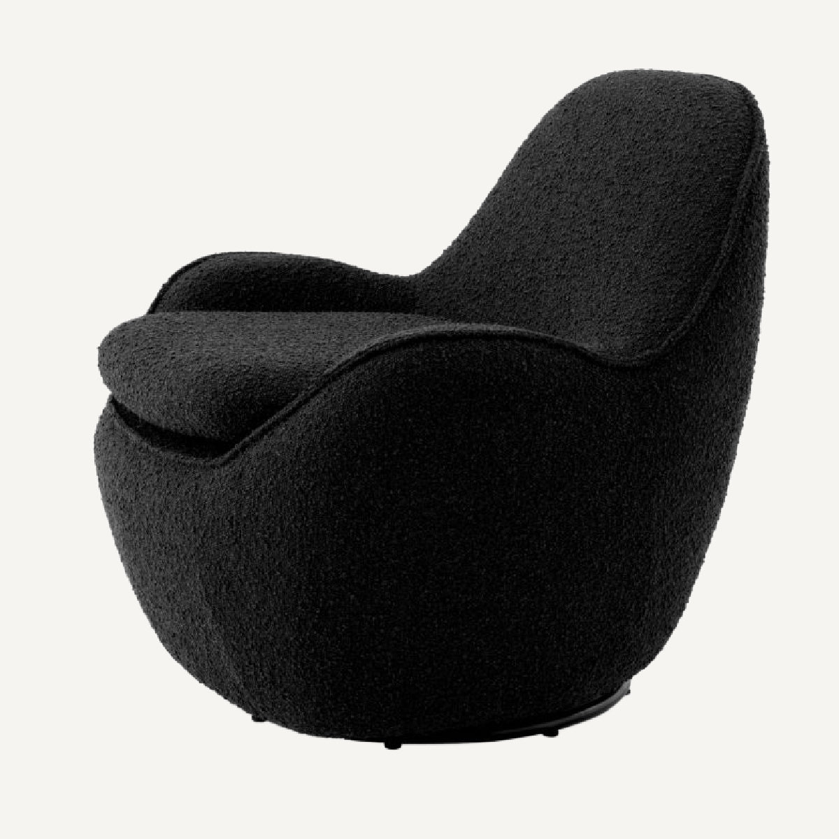 Fauteuil pivotant bouclé noir | Eichholtz Cupido | REMO-HOME, mobilier et décoration d'intérieur