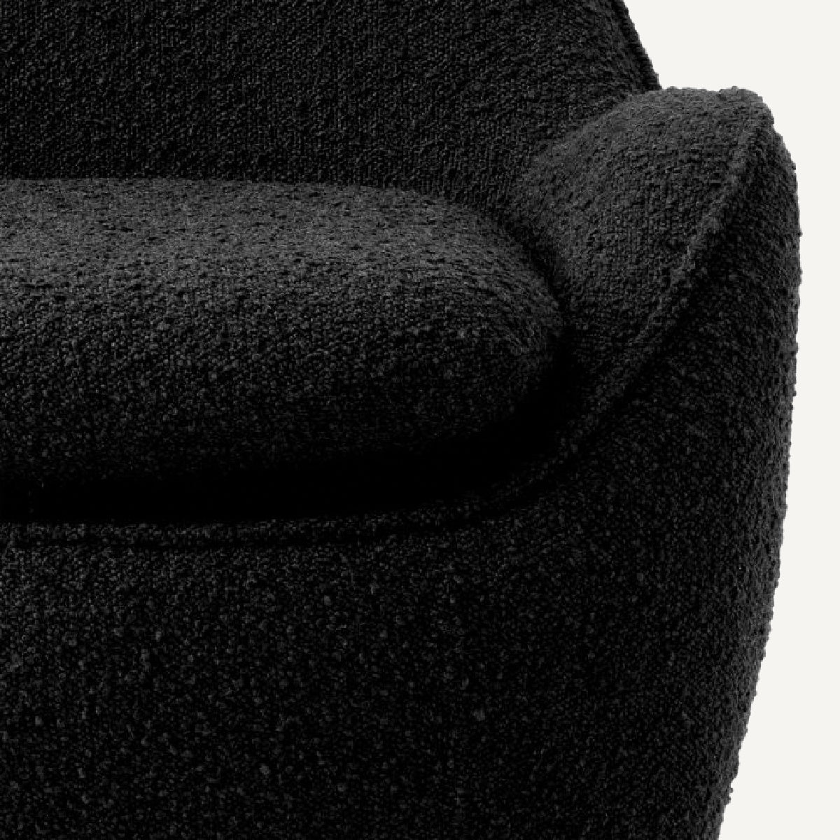 Fauteuil pivotant bouclé noir | Eichholtz Cupido | REMO-HOME, mobilier et décoration d'intérieur