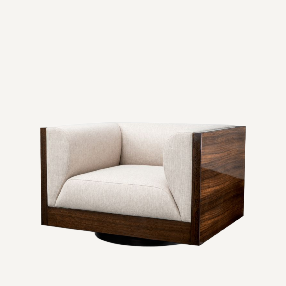 Fauteuil pivotant en tissu beige | Eichholtz Sebastian | REMO-HOME, mobilier et décoration d'intérieur