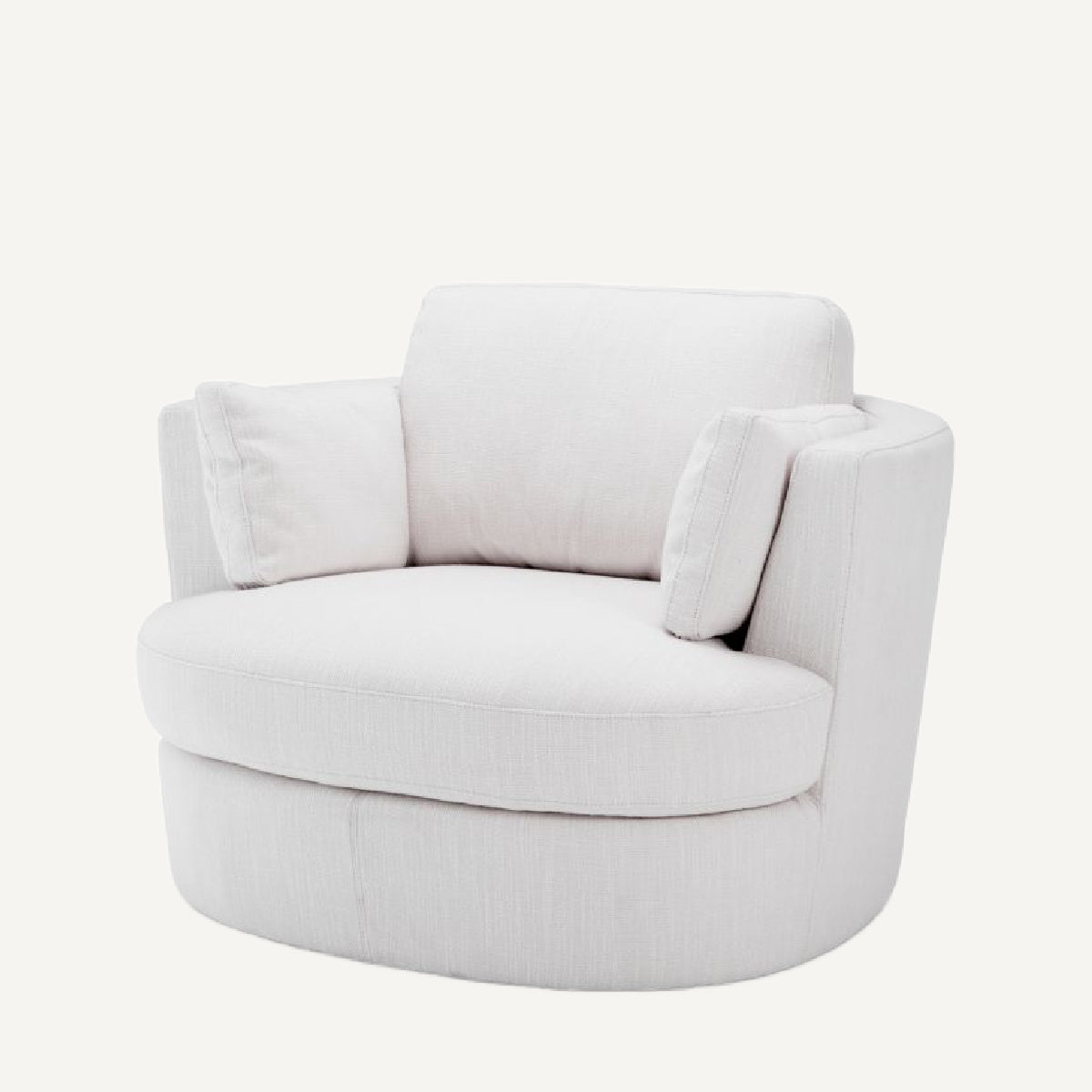 Fauteuil pivotant en tissu blanc | Eichholtz Clarissa | REMO-HOME, mobilier et décoration d'intérieur