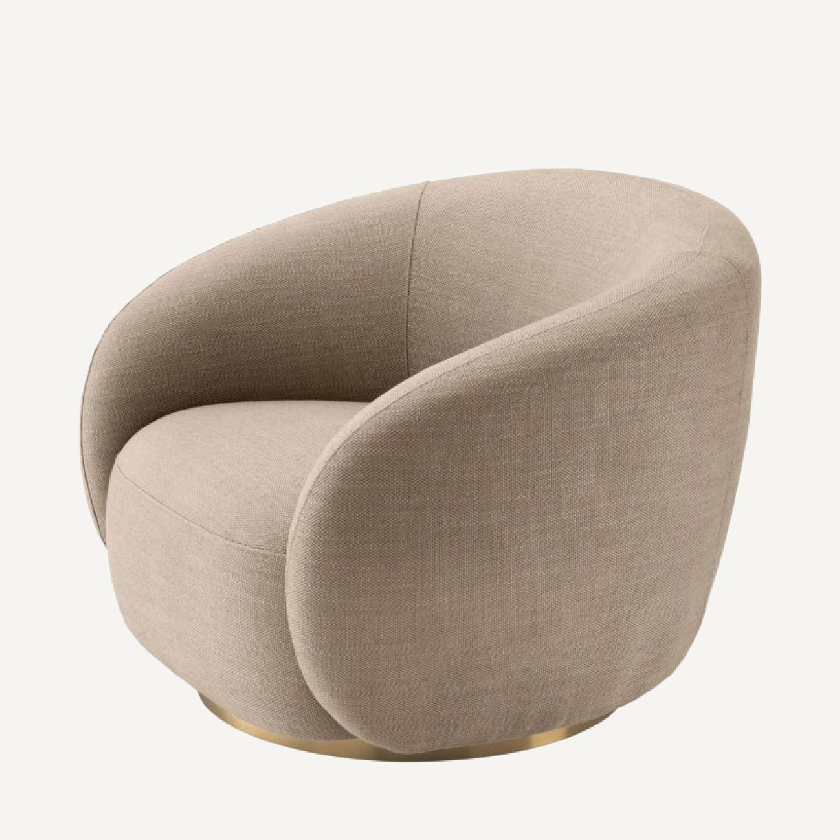 Fauteuil pivotant en tissu sable | Eichholtz Brice | REMO-HOME, mobilier et décoration d'intérieur