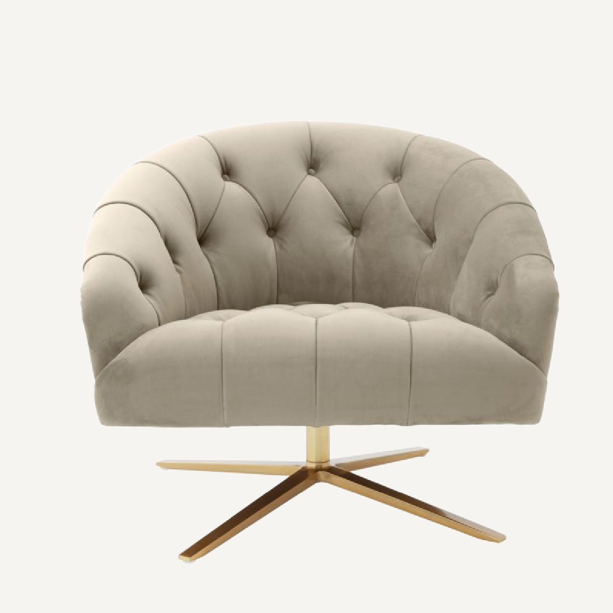 Fauteuil pivotant en velours greige | Eichholtz Gardner | REMO-HOME, mobilier et décoration d'intérieur