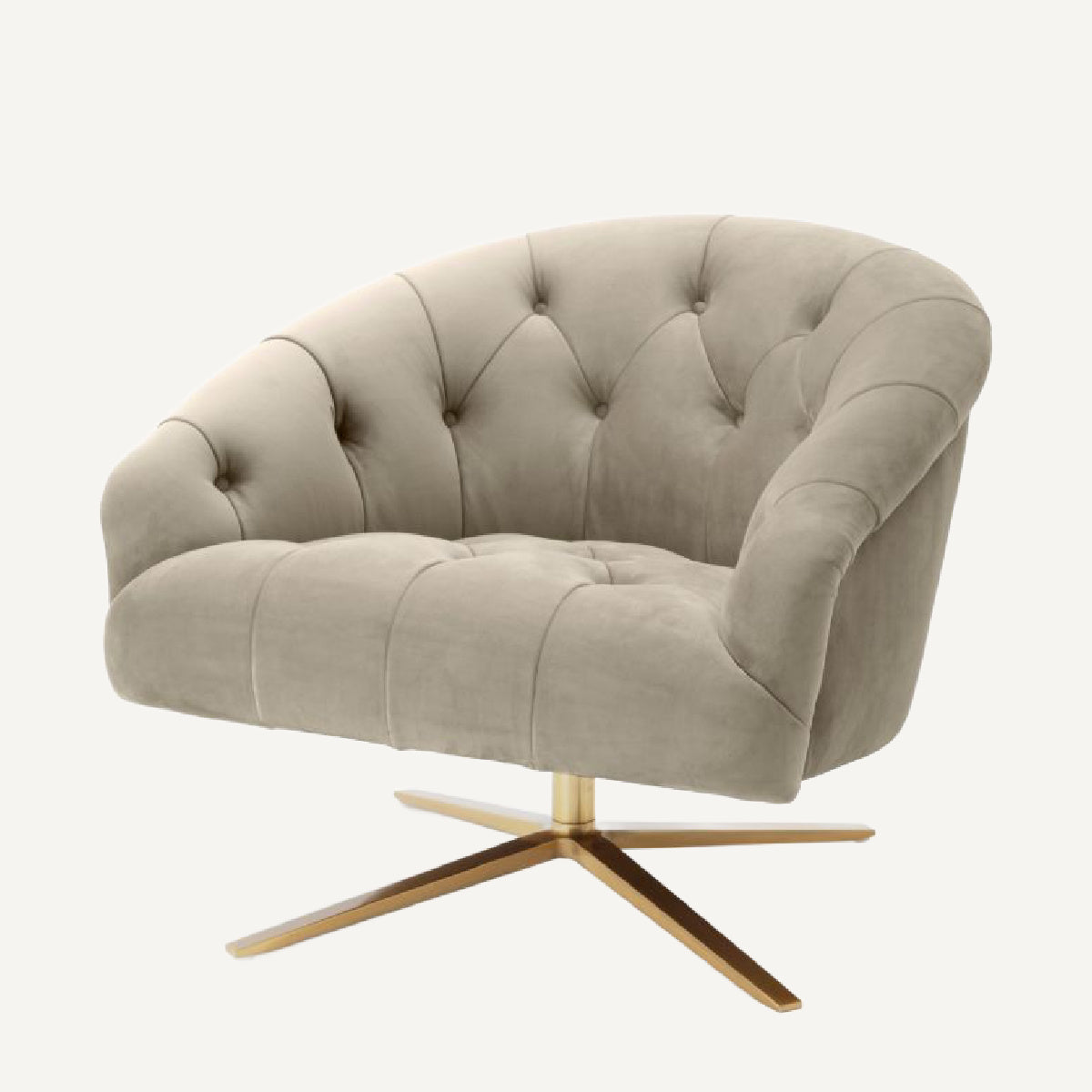 Fauteuil pivotant en velours greige | Eichholtz Gardner | REMO-HOME, mobilier et décoration d'intérieur