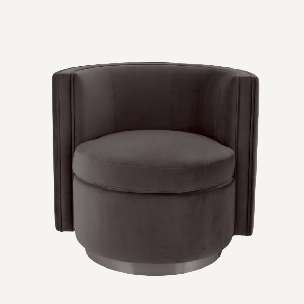 Fauteuil pivotant en velours gris | Eichholtz Amanda | REMO-HOME, mobilier et décoration d'intérieur