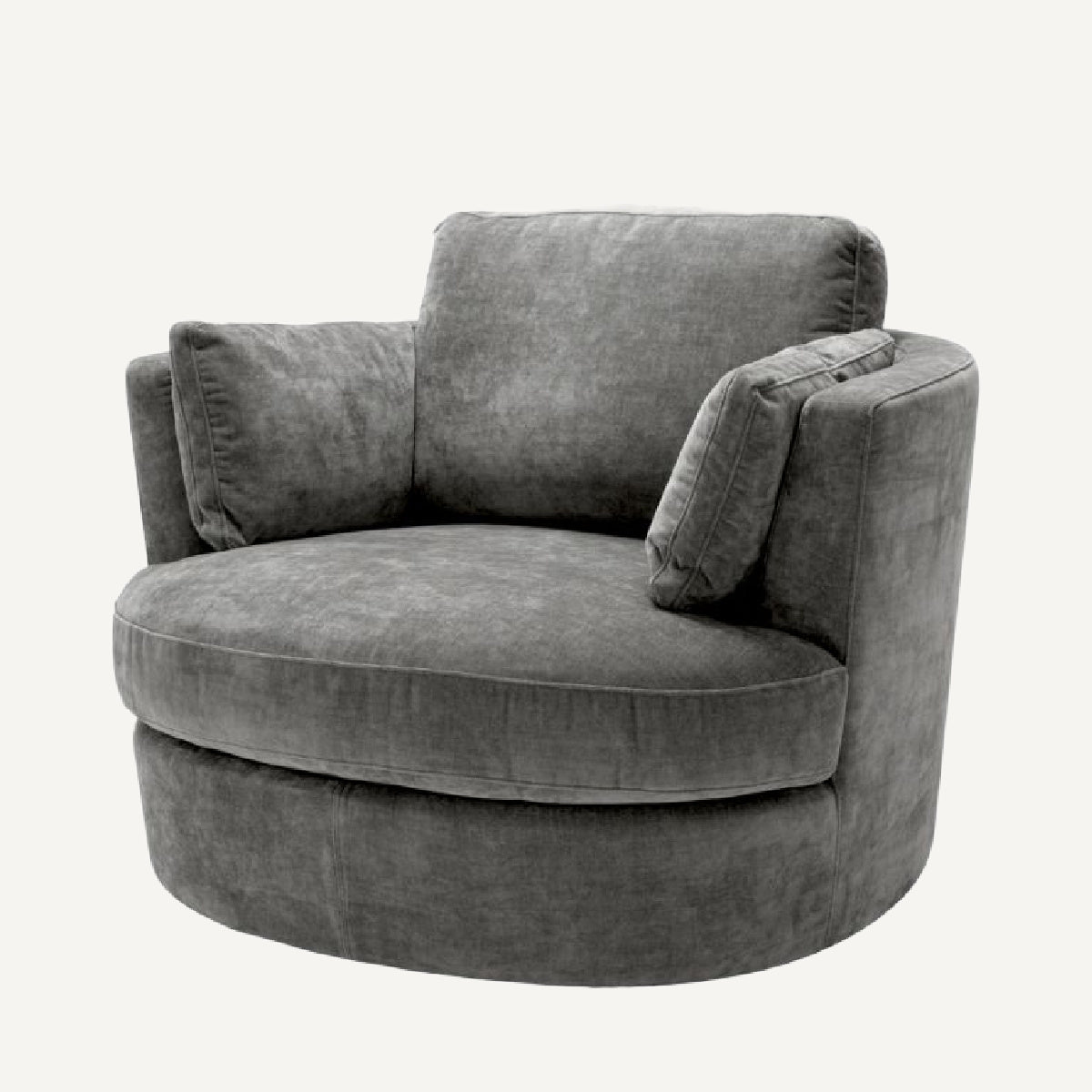 Fauteuil pivotant en velours gris | Eichholtz Clarissa | REMO-HOME, mobilier et décoration d'intérieur