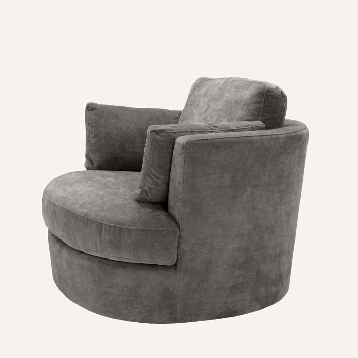 Fauteuil pivotant en velours gris | Eichholtz Clarissa | REMO-HOME, mobilier et décoration d'intérieur