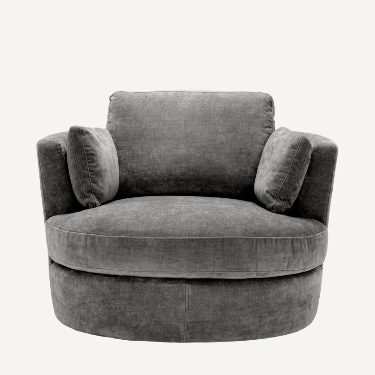 Fauteuil pivotant en velours gris | Eichholtz Clarissa | REMO-HOME, mobilier et décoration d'intérieur