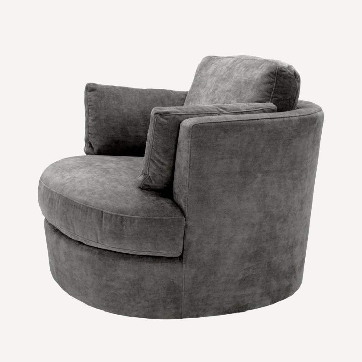 Fauteuil pivotant en velours gris | Eichholtz Clarissa | REMO-HOME, mobilier et décoration d'intérieur