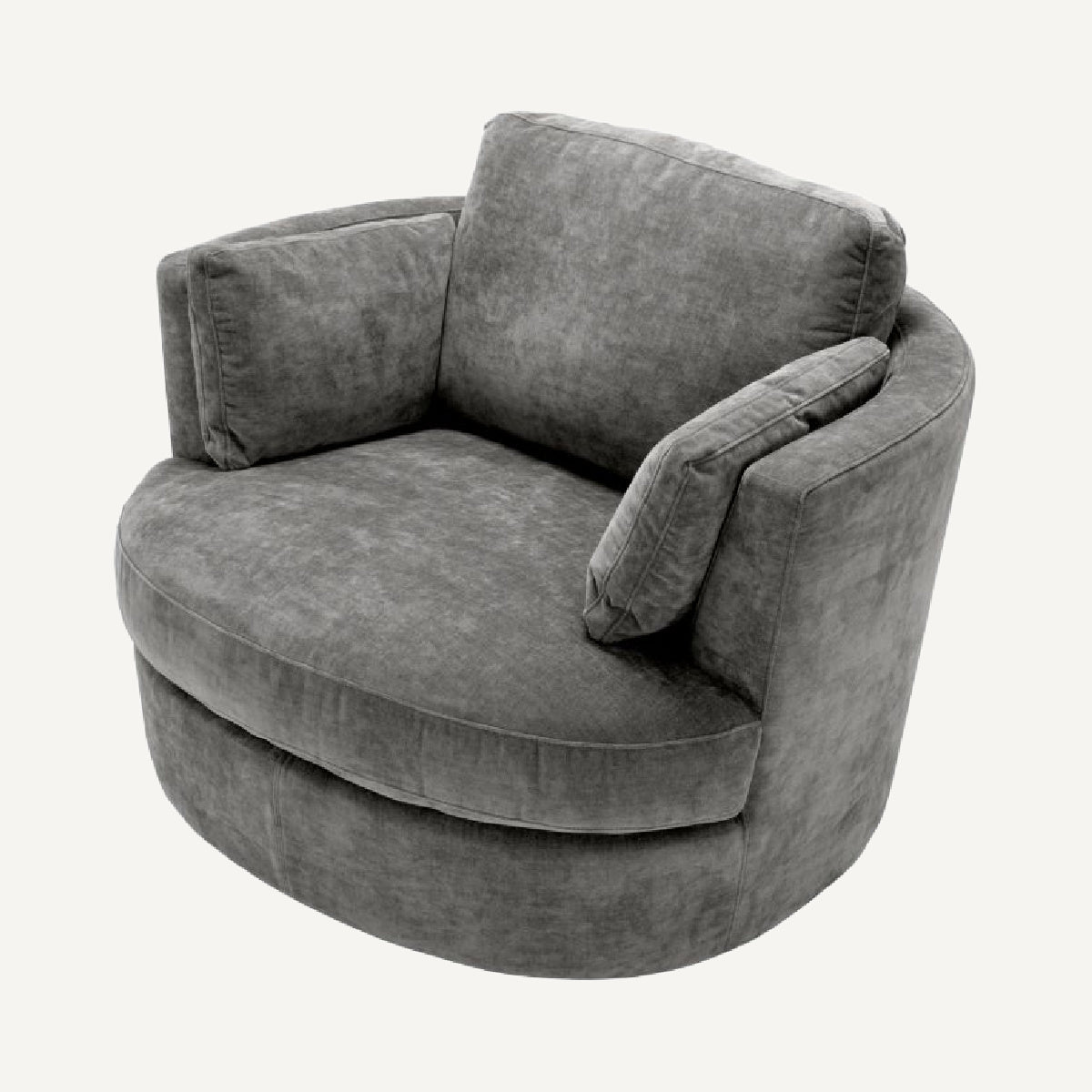 Fauteuil pivotant en velours gris | Eichholtz Clarissa | REMO-HOME, mobilier et décoration d'intérieur