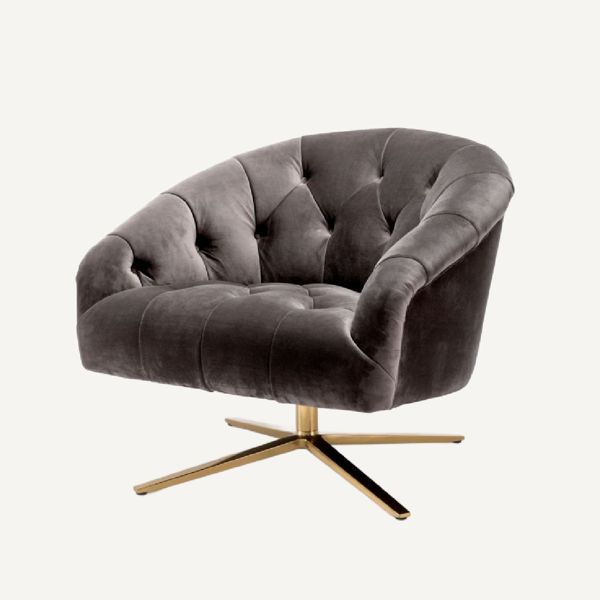 Fauteuil pivotant en velours gris | Eichholtz Gardner | REMO-HOME, mobilier et décoration d'intérieur