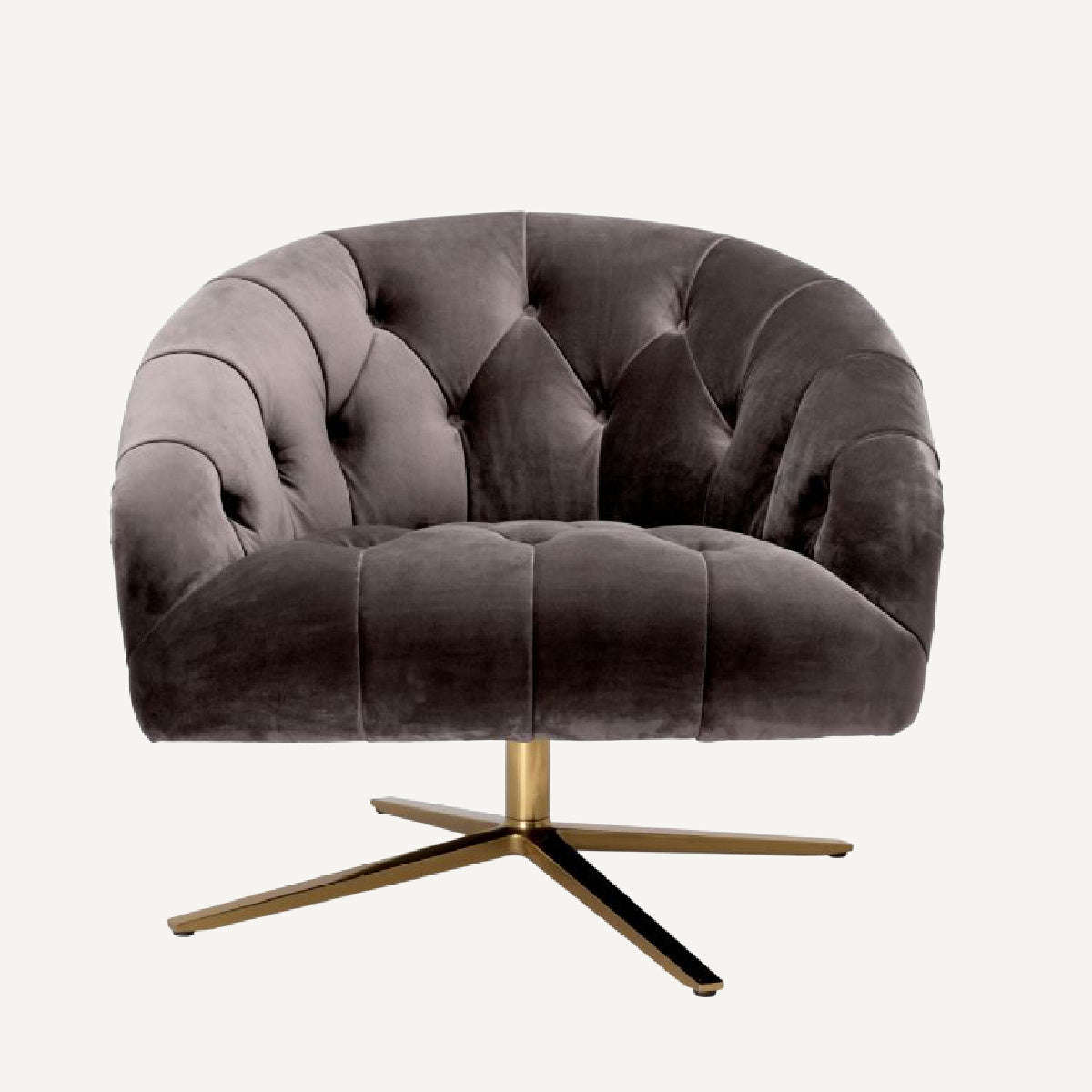 Fauteuil pivotant en velours gris | Eichholtz Gardner | REMO-HOME, mobilier et décoration d'intérieur