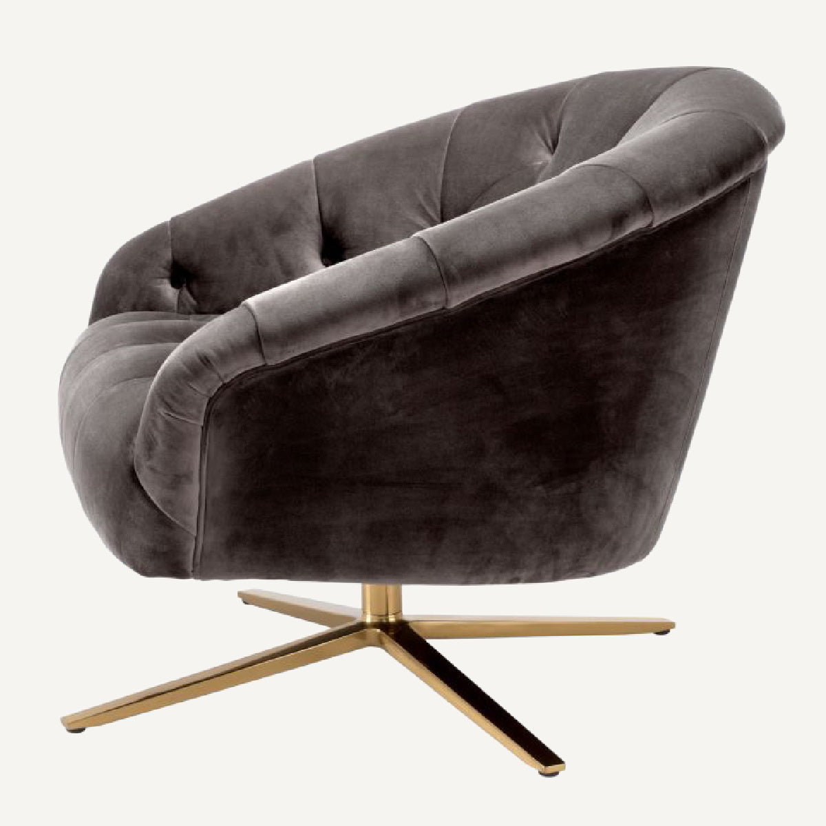 Fauteuil pivotant en velours gris | Eichholtz Gardner | REMO-HOME, mobilier et décoration d'intérieur