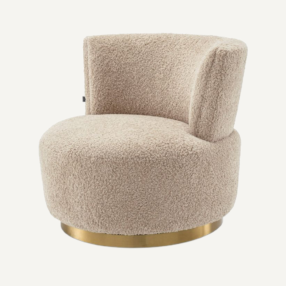 Fauteuil pivotant molletonné beige | Eichholtz Alonso | REMO-HOME, mobilier et décoration d'intérieur