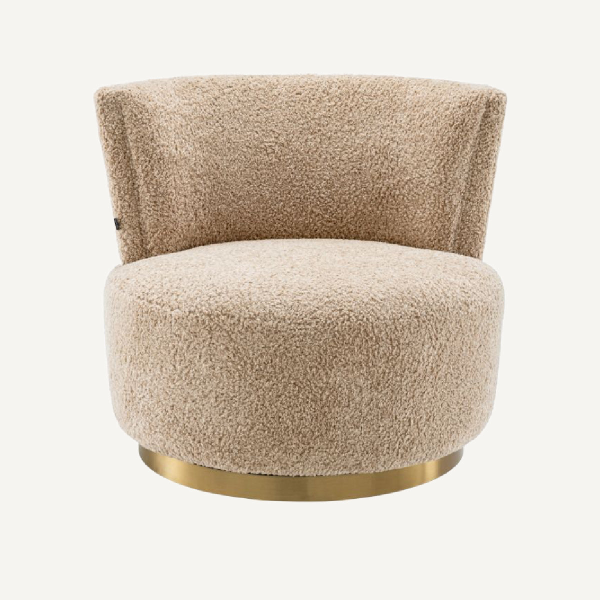 Fauteuil pivotant molletonné beige | Eichholtz Alonso | REMO-HOME, mobilier et décoration d'intérieur