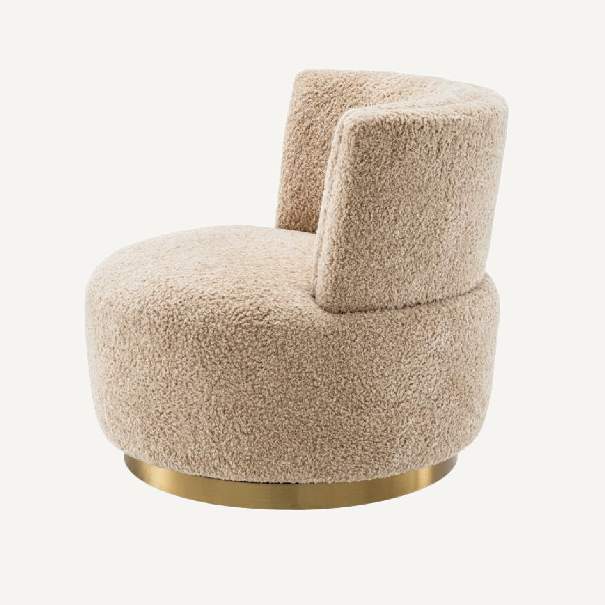 Fauteuil pivotant molletonné beige | Eichholtz Alonso | REMO-HOME, mobilier et décoration d'intérieur