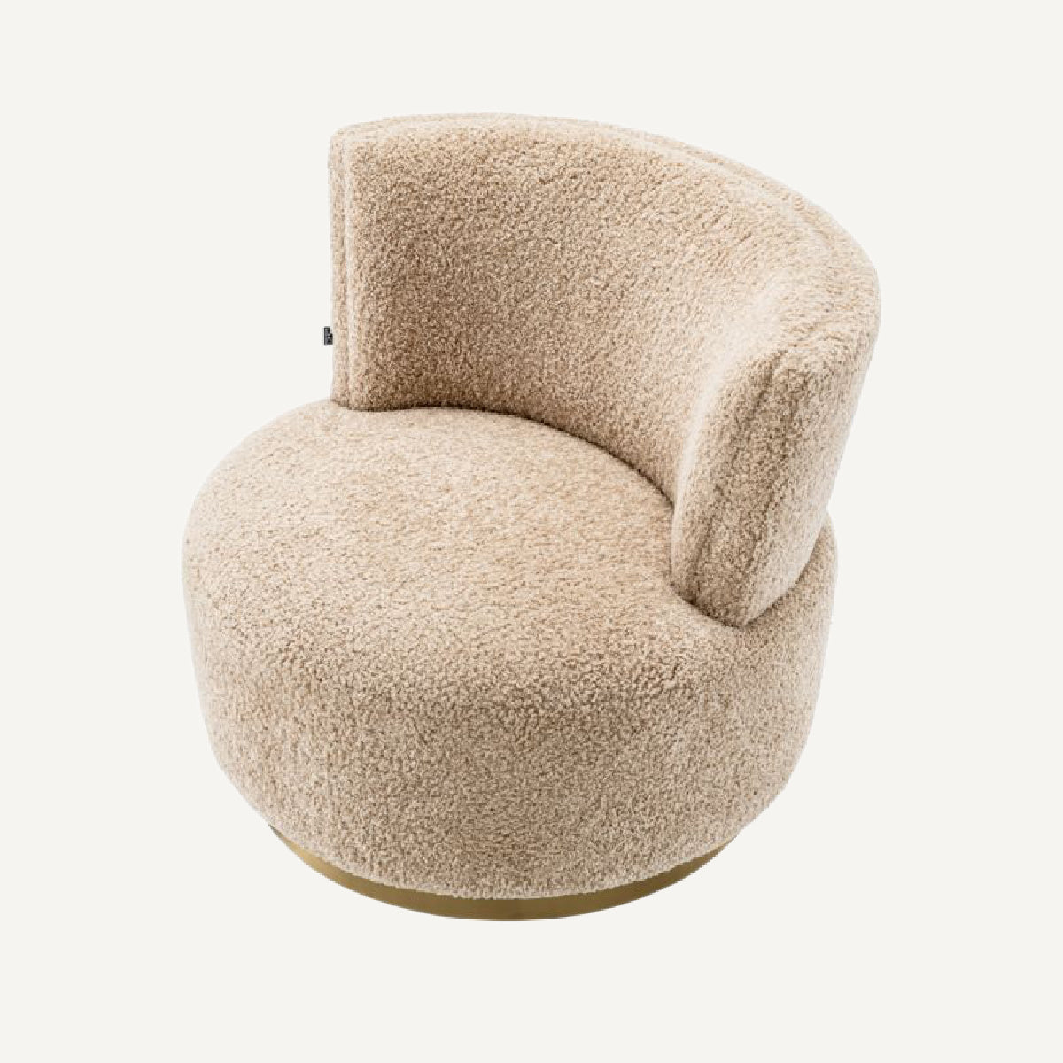 Fauteuil pivotant molletonné beige | Eichholtz Alonso | REMO-HOME, mobilier et décoration d'intérieur