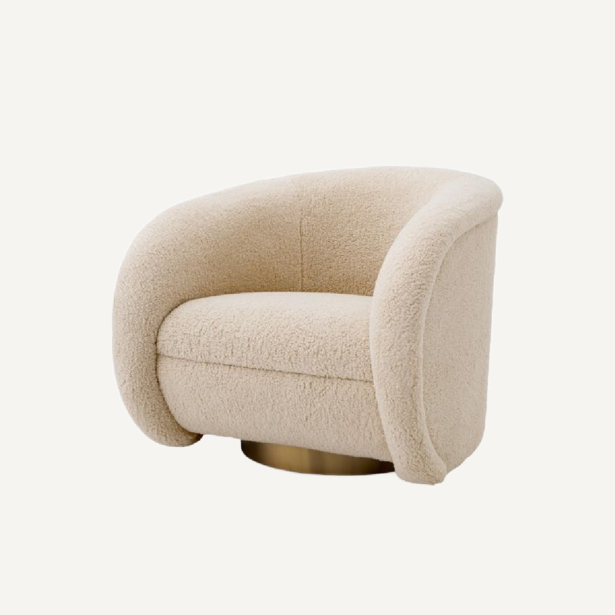 Fauteuil pivotant molletonné crème | Eichholtz Cristo | REMO-HOME, mobilier et décoration d'intérieur