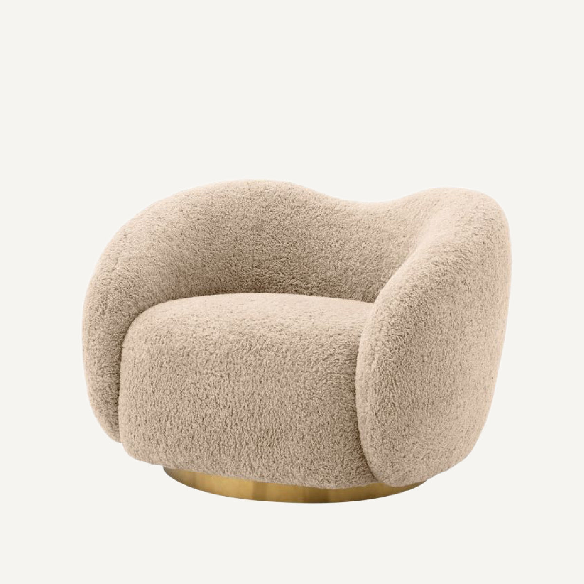 Fauteuil pivotant molletonné sable | Eichholtz Diego | REMO-HOME, mobilier et décoration d'intérieur