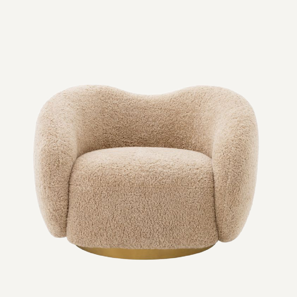 Fauteuil pivotant molletonné sable | Eichholtz Diego | REMO-HOME, mobilier et décoration d'intérieur