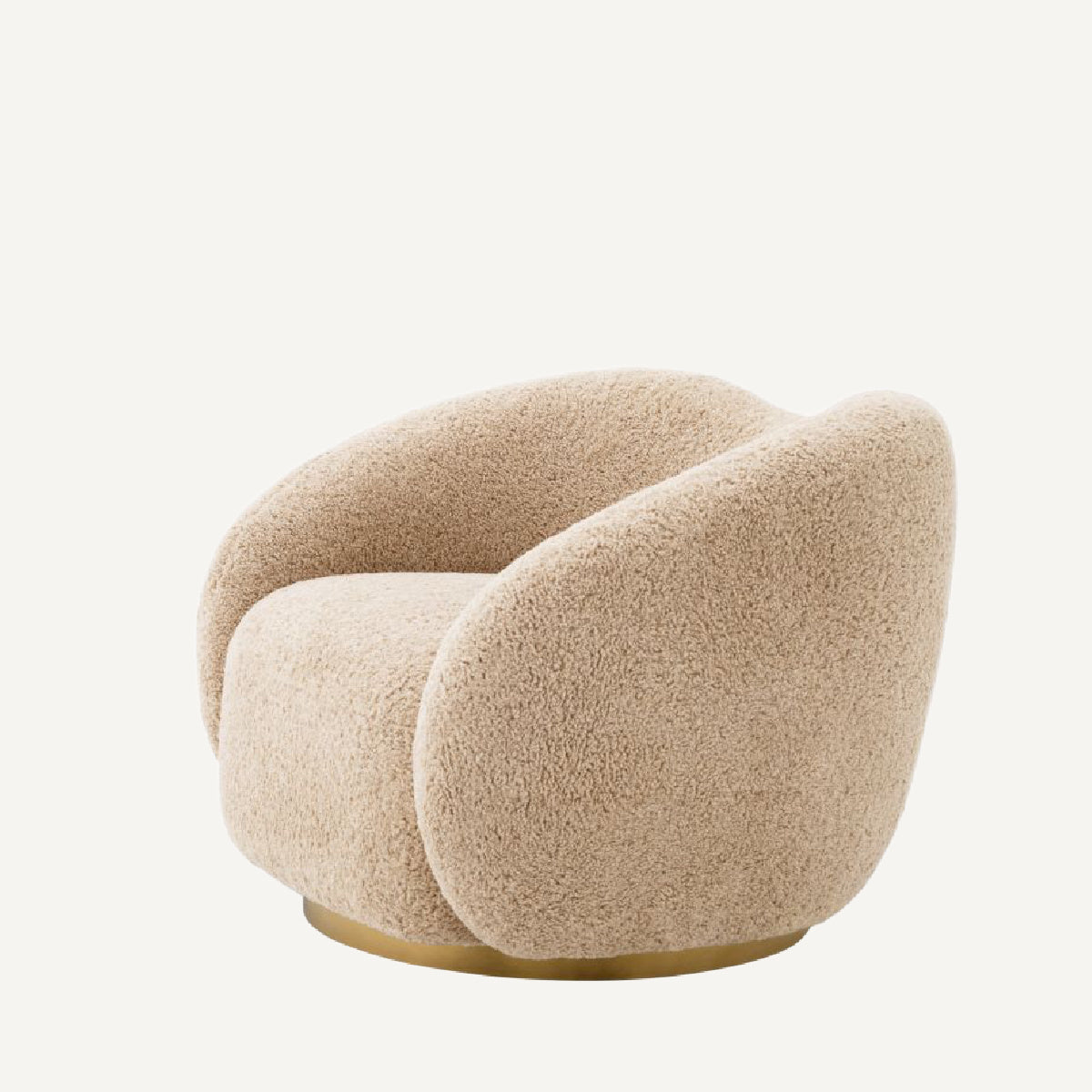 Fauteuil pivotant molletonné sable | Eichholtz Diego | REMO-HOME, mobilier et décoration d'intérieur