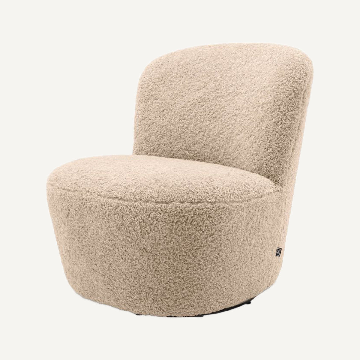 Fauteuil pivotant molletonné sable | Eichholtz Doria | REMO-HOME, mobilier et décoration d'intérieur
