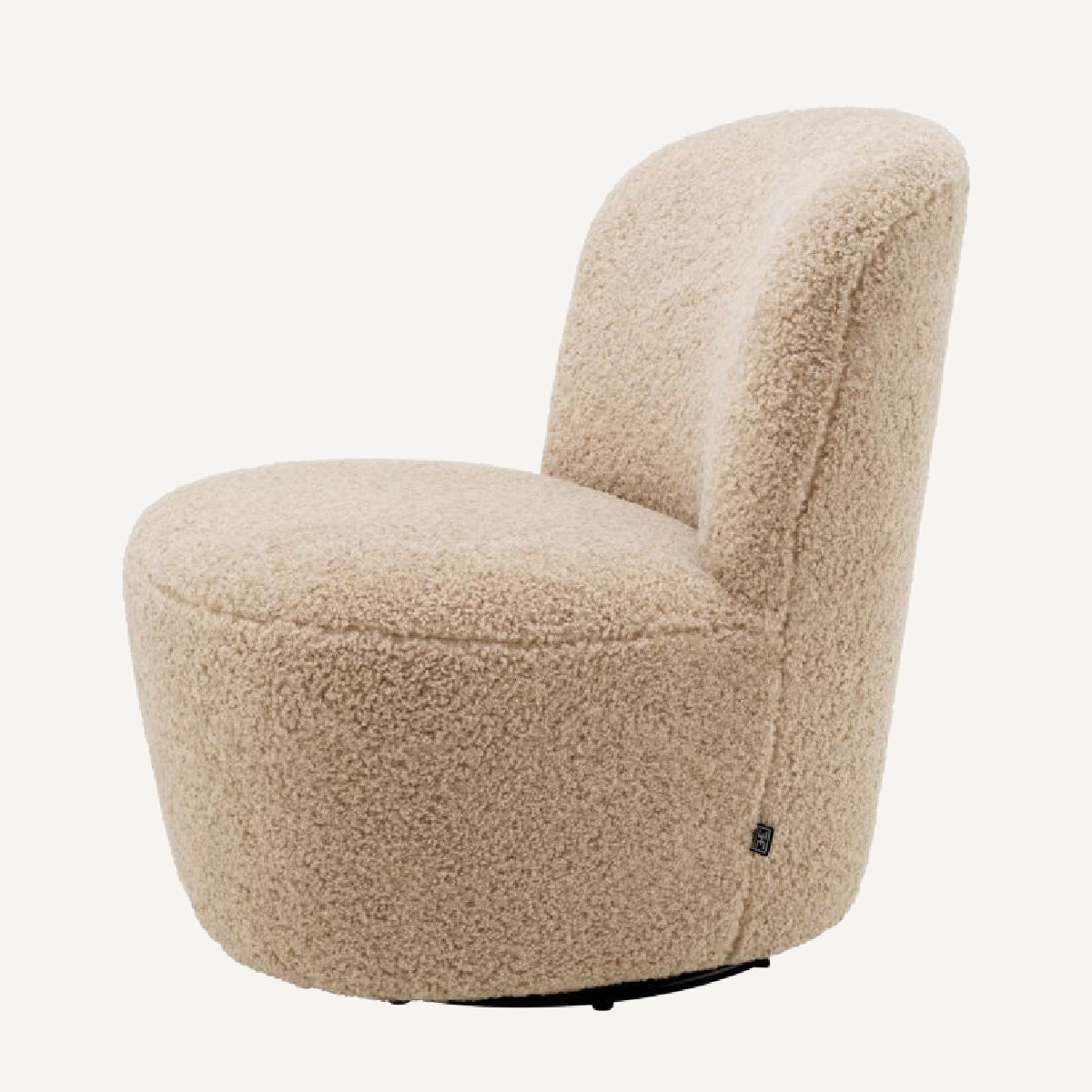 Fauteuil pivotant molletonné sable | Eichholtz Doria | REMO-HOME, mobilier et décoration d'intérieur
