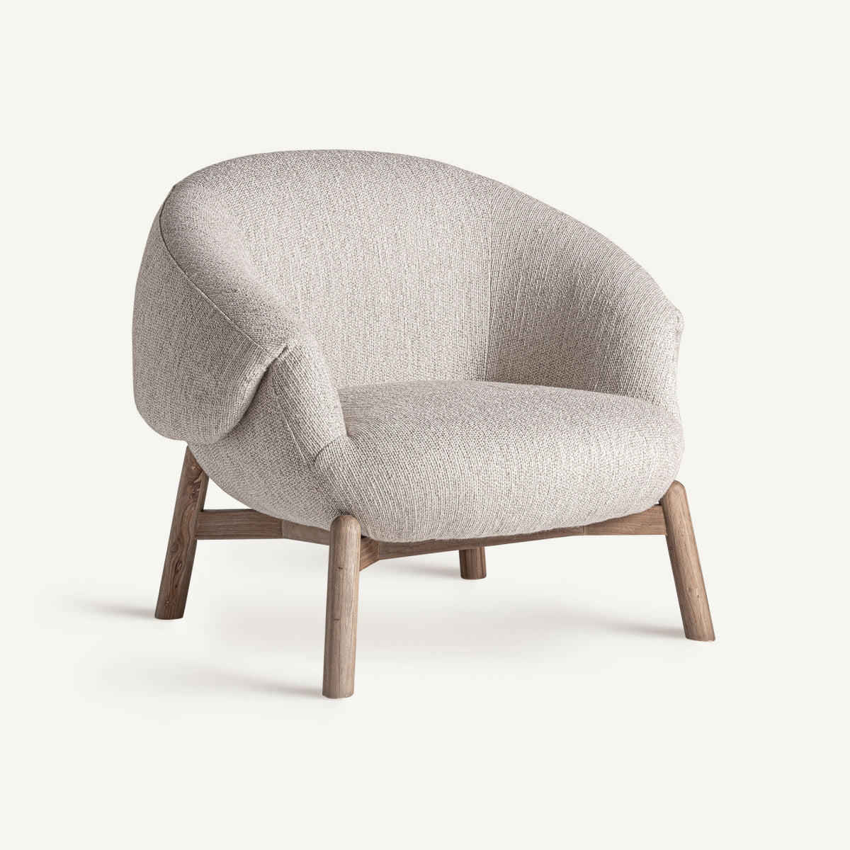 Fauteuil rond en tissu beige | VICAL Jacquard | REMO-HOME, mobilier design et décoration d'intérieur