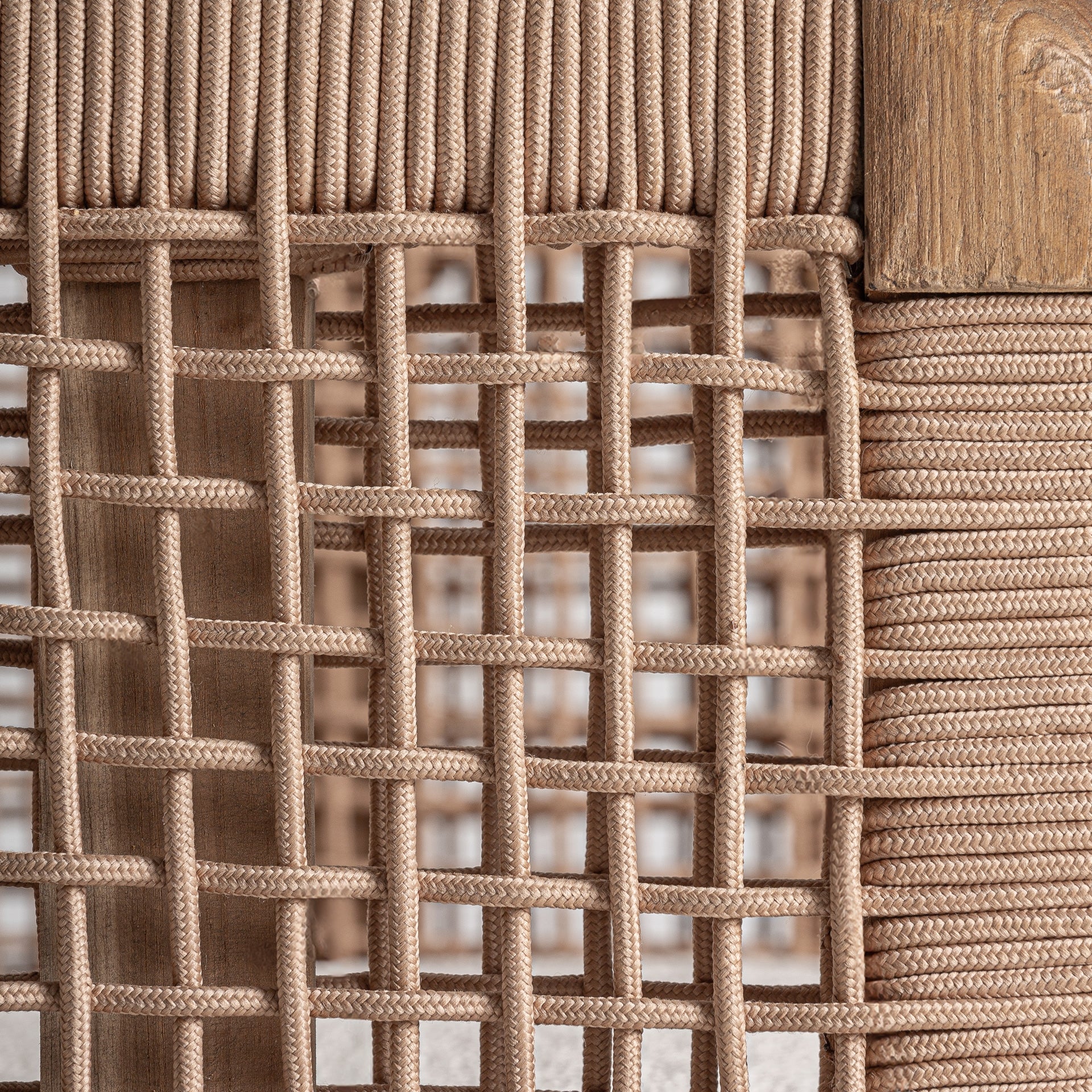 Fauteuil tissu blanc et teck recyclé | VICAL Trena | REMO-HOME, mobilier design et décoration d'intérieur