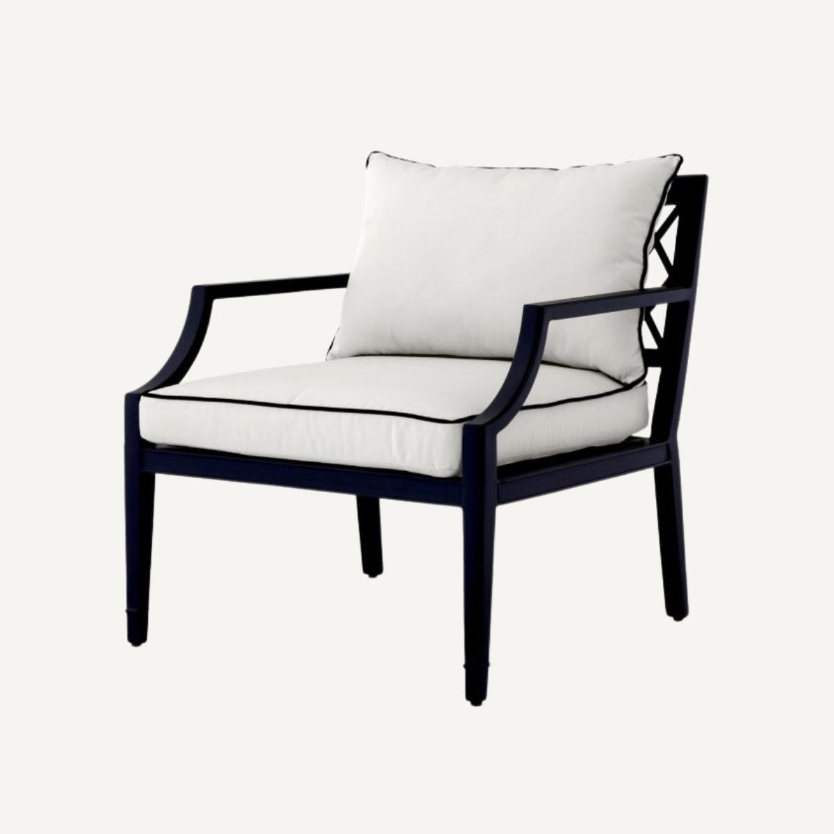 Fauteuil d'extérieur noir et blanc | Eichholtz Bella Vista | REMO-HOME, mobilier et décoration d'intérieur