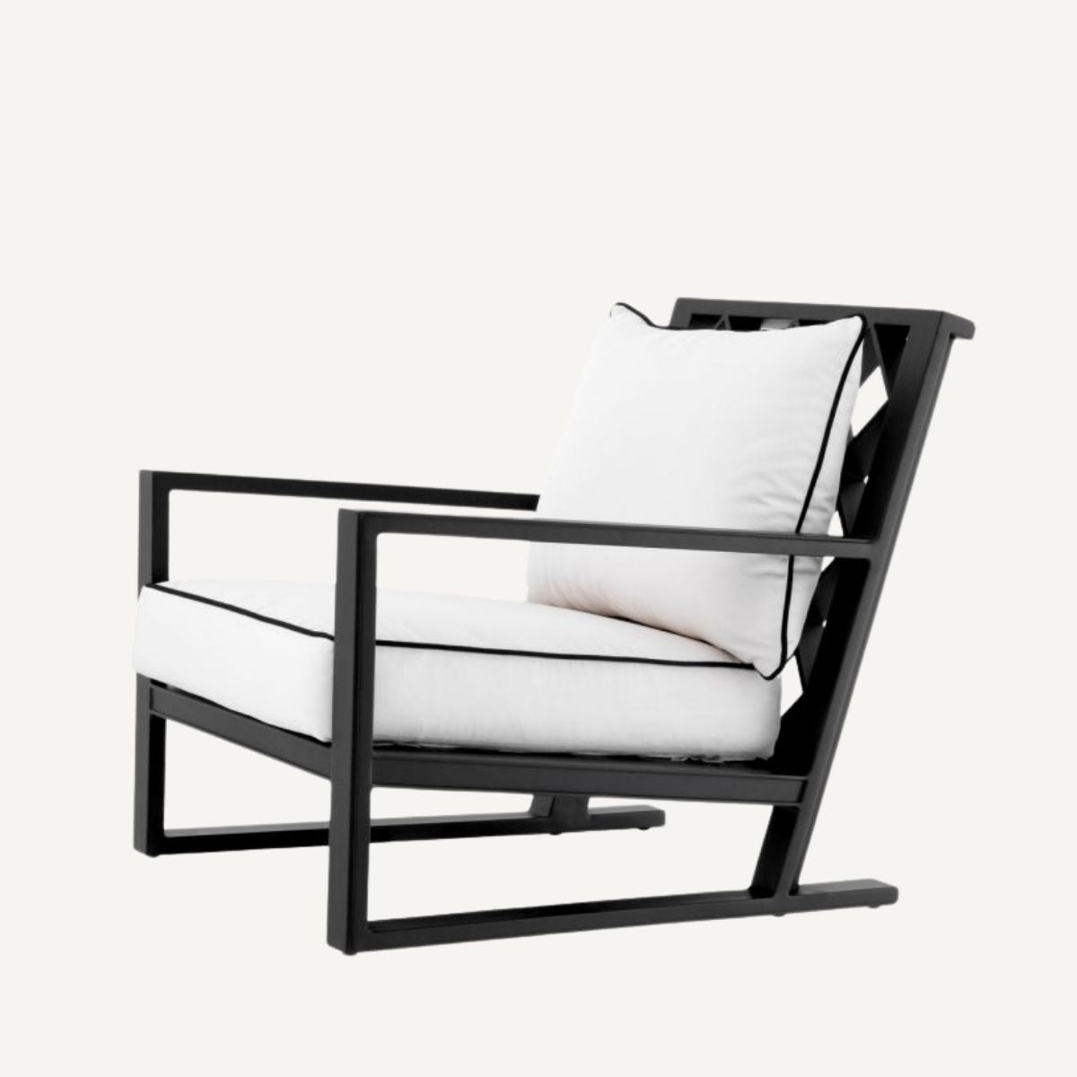 Fauteuil d'extérieur noir et blanc | Eichholtz Como | REMO-HOME, mobilier et décoration d'intérieur