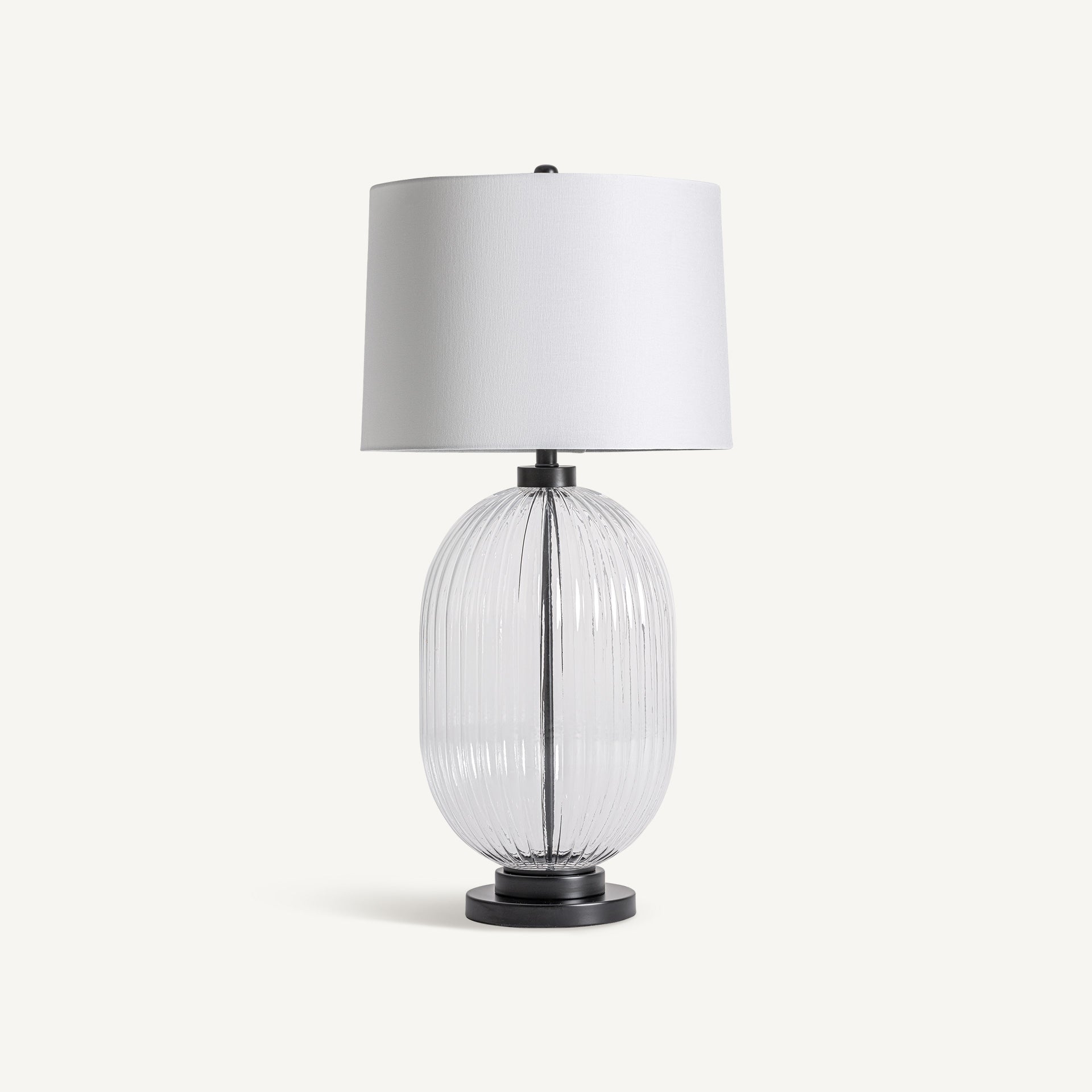 Lampe de salon verre transparent fer noir | VICAL Xalsha | REMO-HOME, mobilier design et décoration d'intérieur