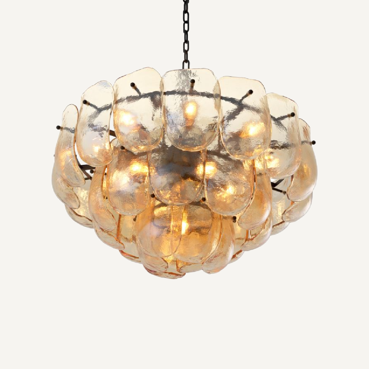 Lustre en bronze et verre champagne | Eichholtz Gustave | REMO-HOME, mobilier et décoration d'intérieur
