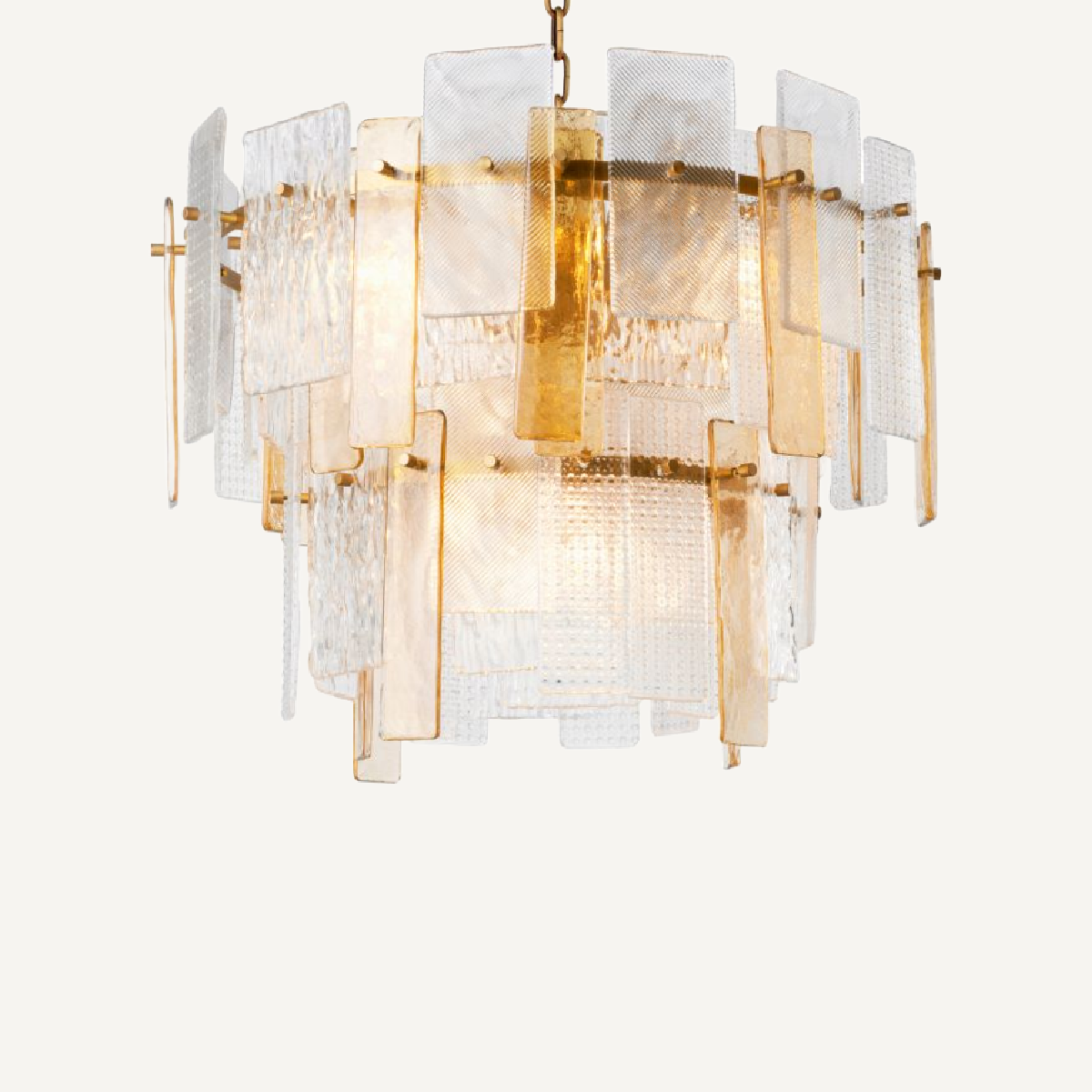 Lustre en laiton et verre texturé | Eichholtz Cassiano | REMO-HOME, mobilier et décoration d'intérieur