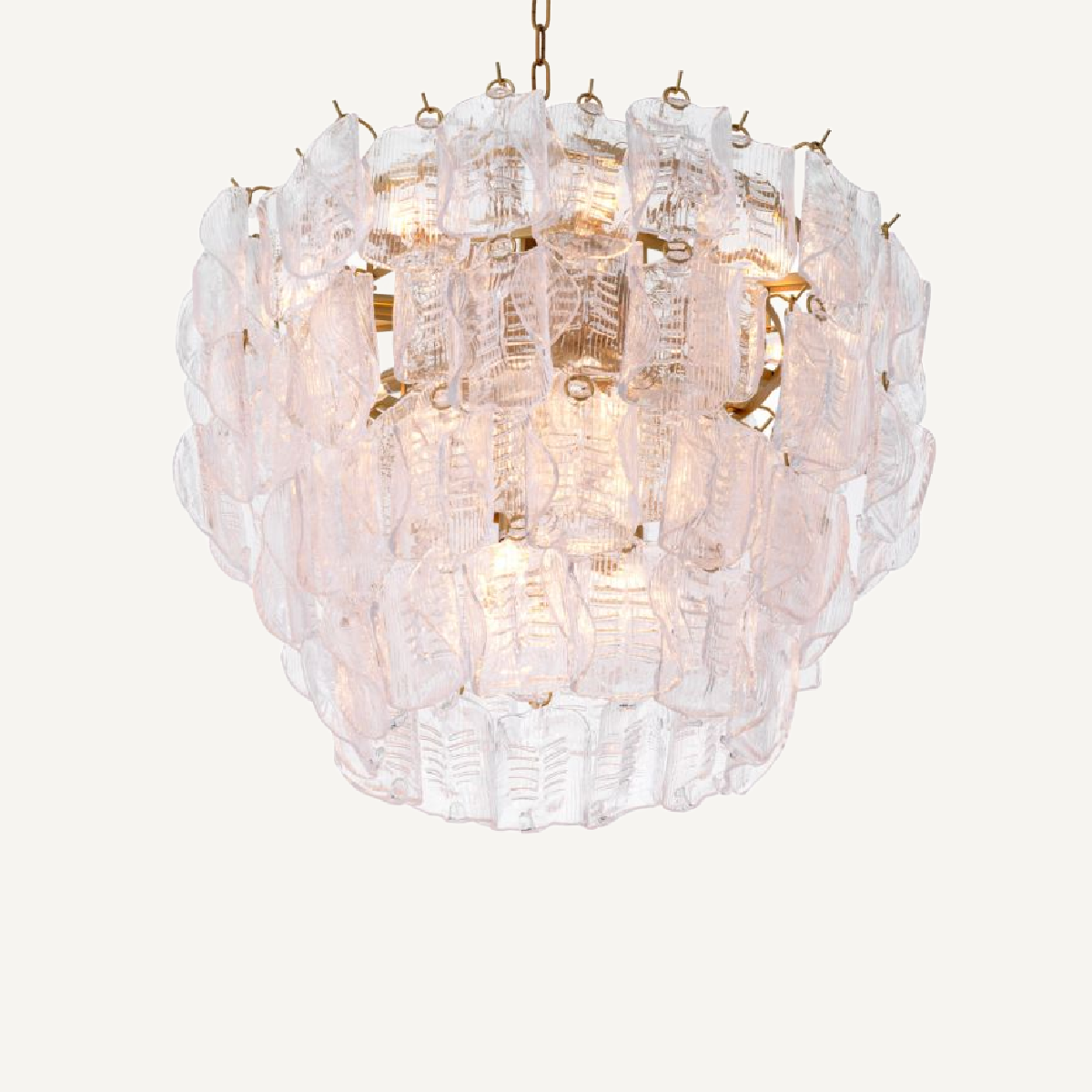 Lustre en laiton et verre transparent | Eichholtz Solange | REMO-HOME, mobilier et décoration d'intérieur