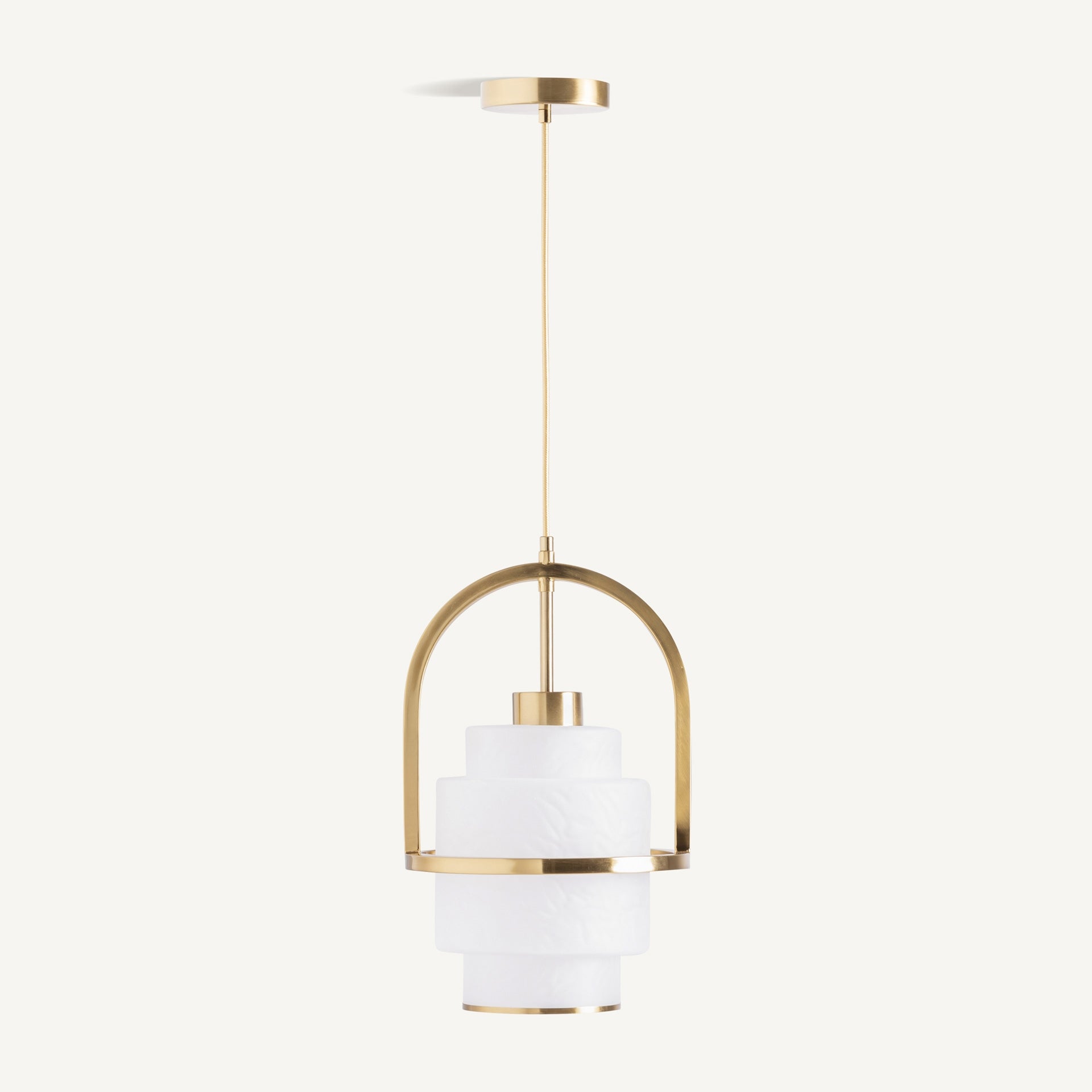 Lustre géométrique cristal texturé blanc or | VICAL Laule | REMO-HOME, mobilier design et décoration d'intérieur