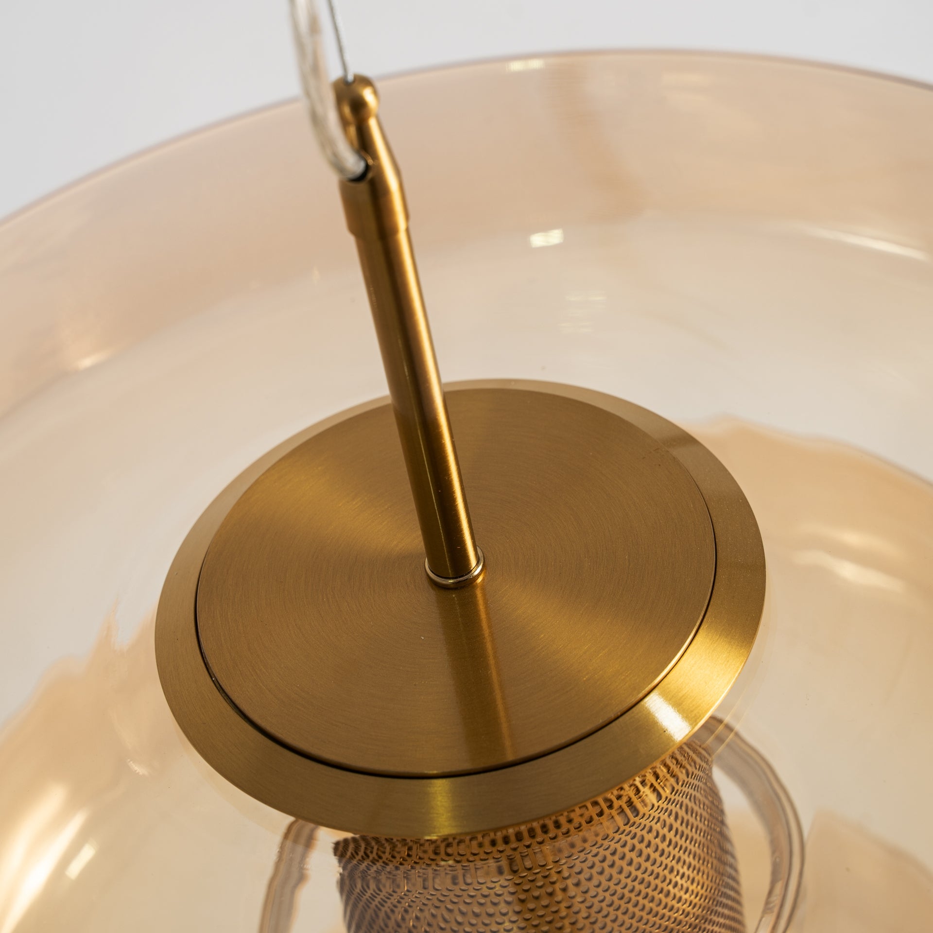 Lustre géométrique verre ambré et or | VICAL Alexa | REMO-HOME, mobilier design et décoration d'intérieur