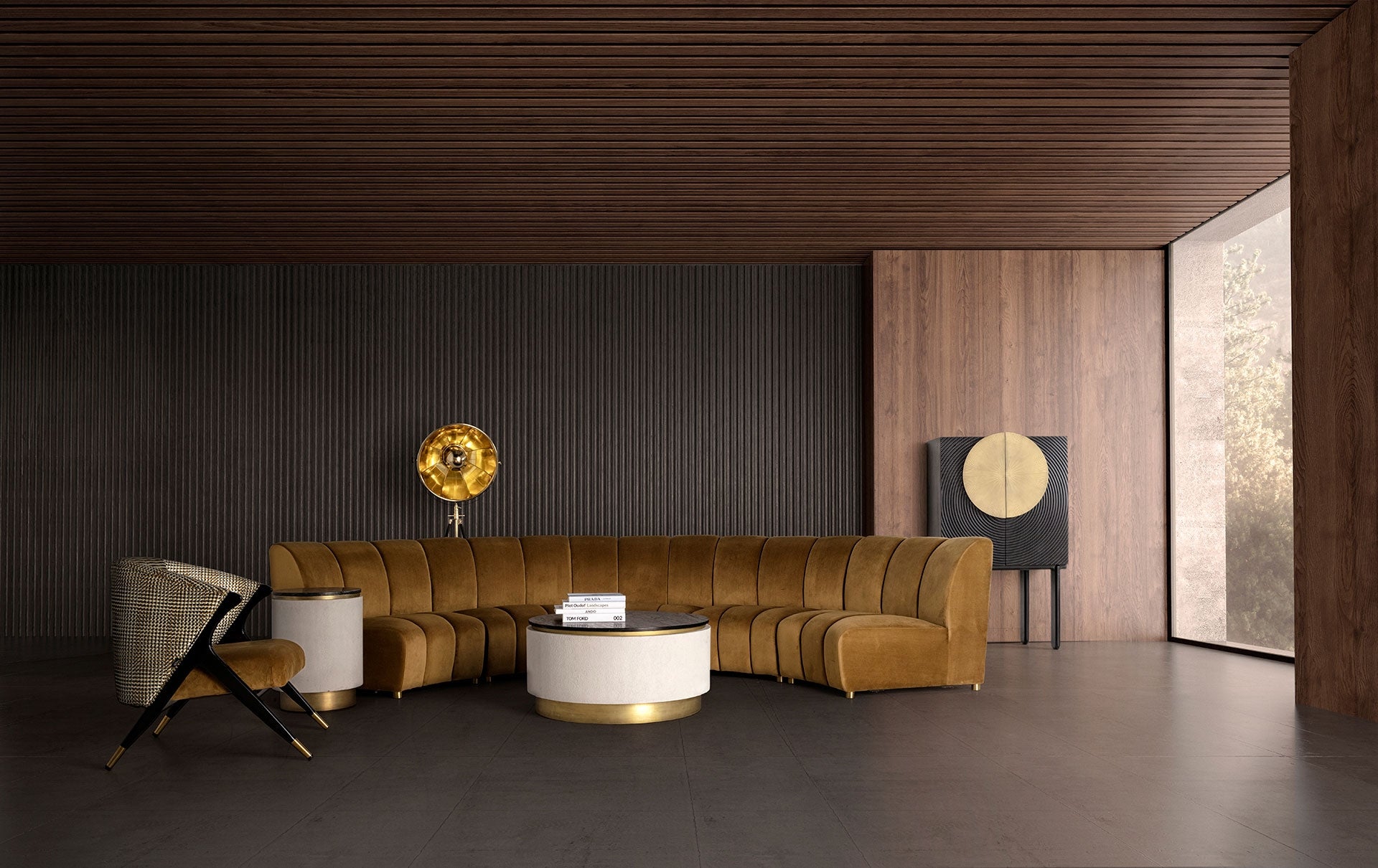 Meuble bar Art Deco en bois de manguier noir | VICAL Dobeln | REMO-HOME