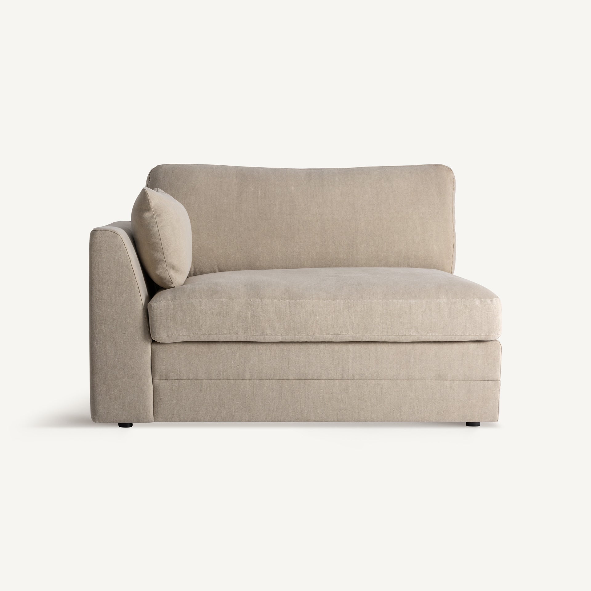 Module canapé d'angle gauche en polyester taupe | VICAL Otley | REMO-HOME, mobilier design et décoration d'intérieur