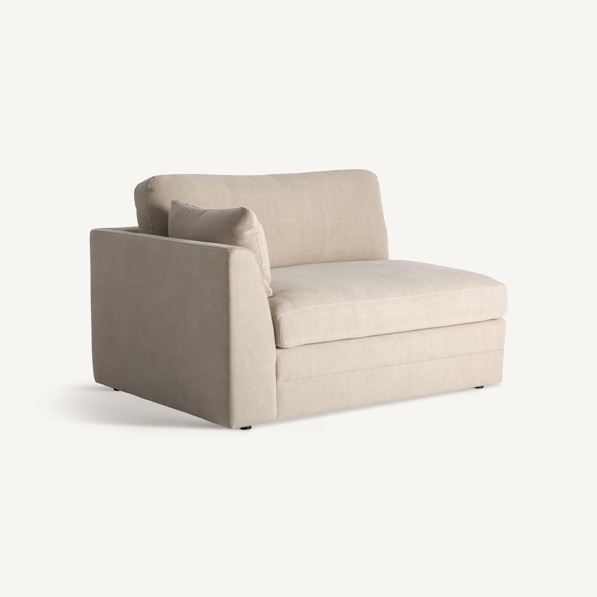 Module canapé d'angle gauche en polyester taupe | VICAL Otley | REMO-HOME, mobilier design et décoration d'intérieur