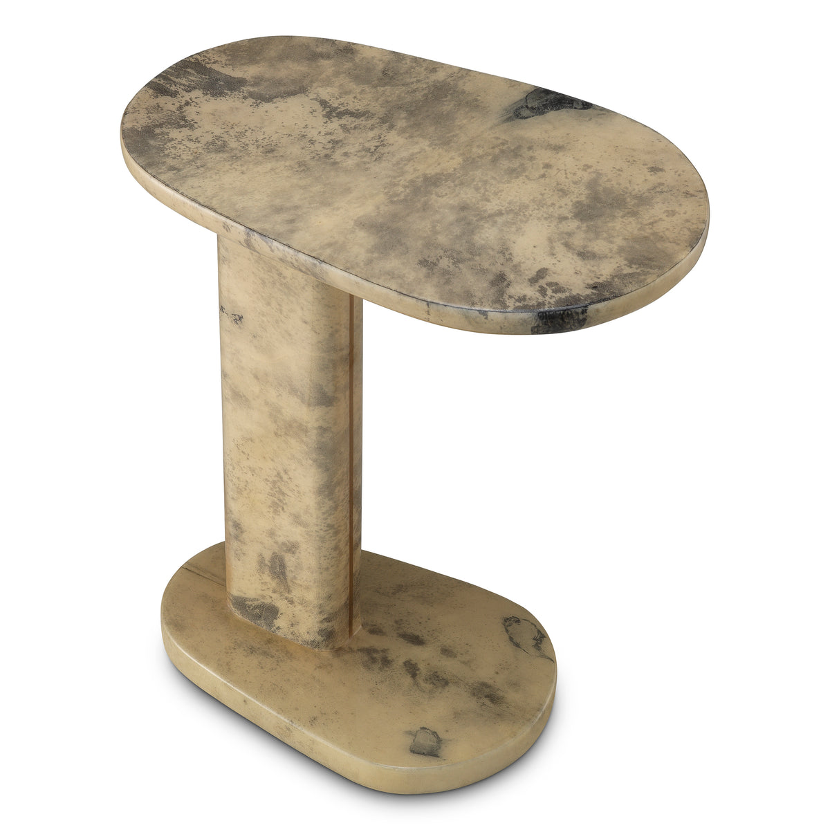 Table d'appoint design en crème leather | Eichholtz Manuel high
