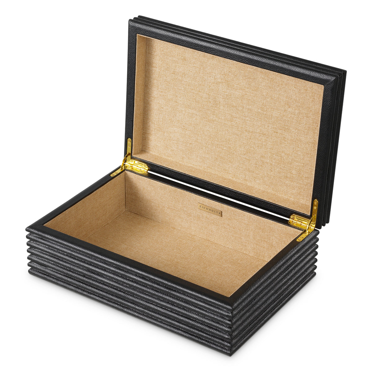 Boite décorative luxe en noir leather | Eichholtz Box Elvane
