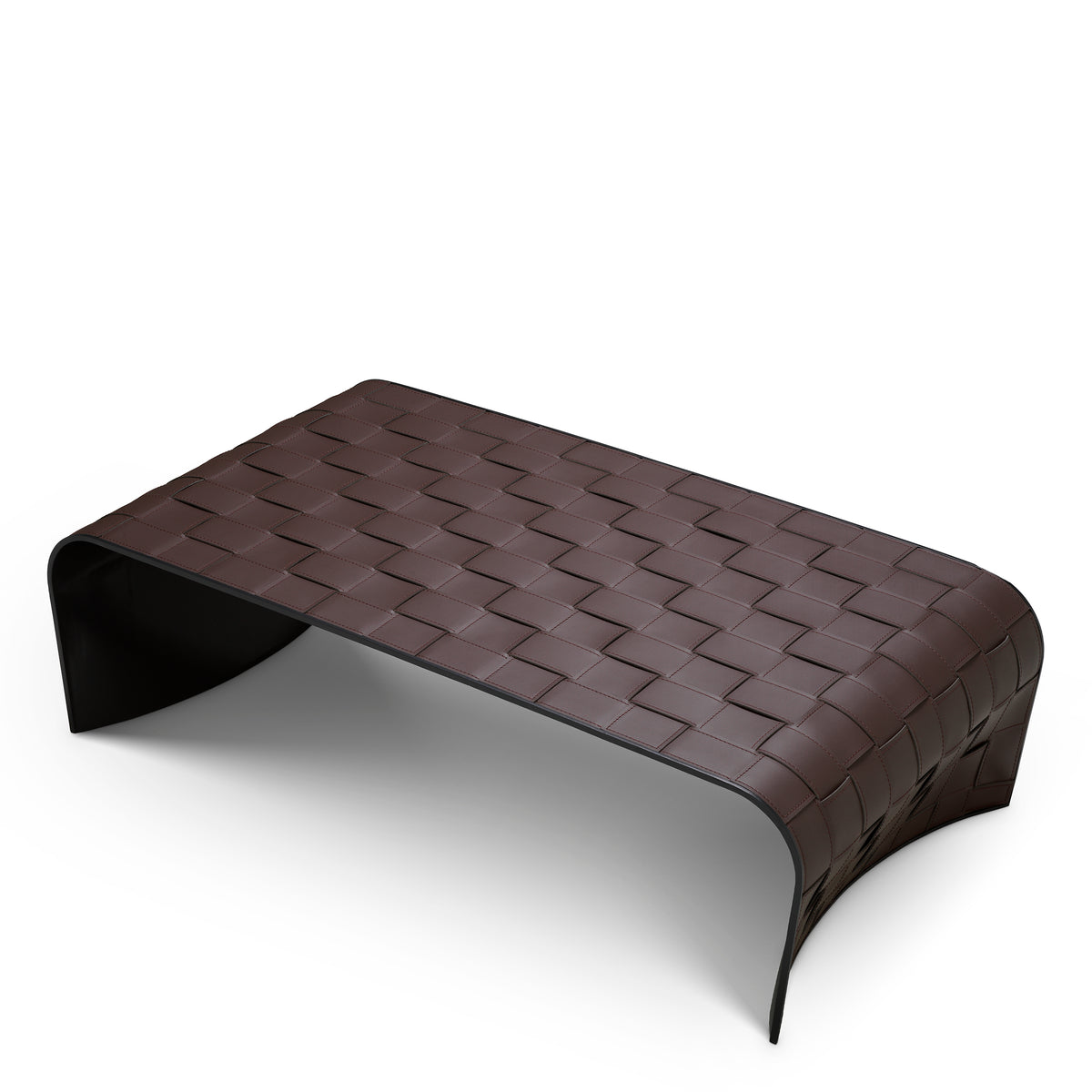 Table basse design en dark marron faux leather | Eichholtz Marcello