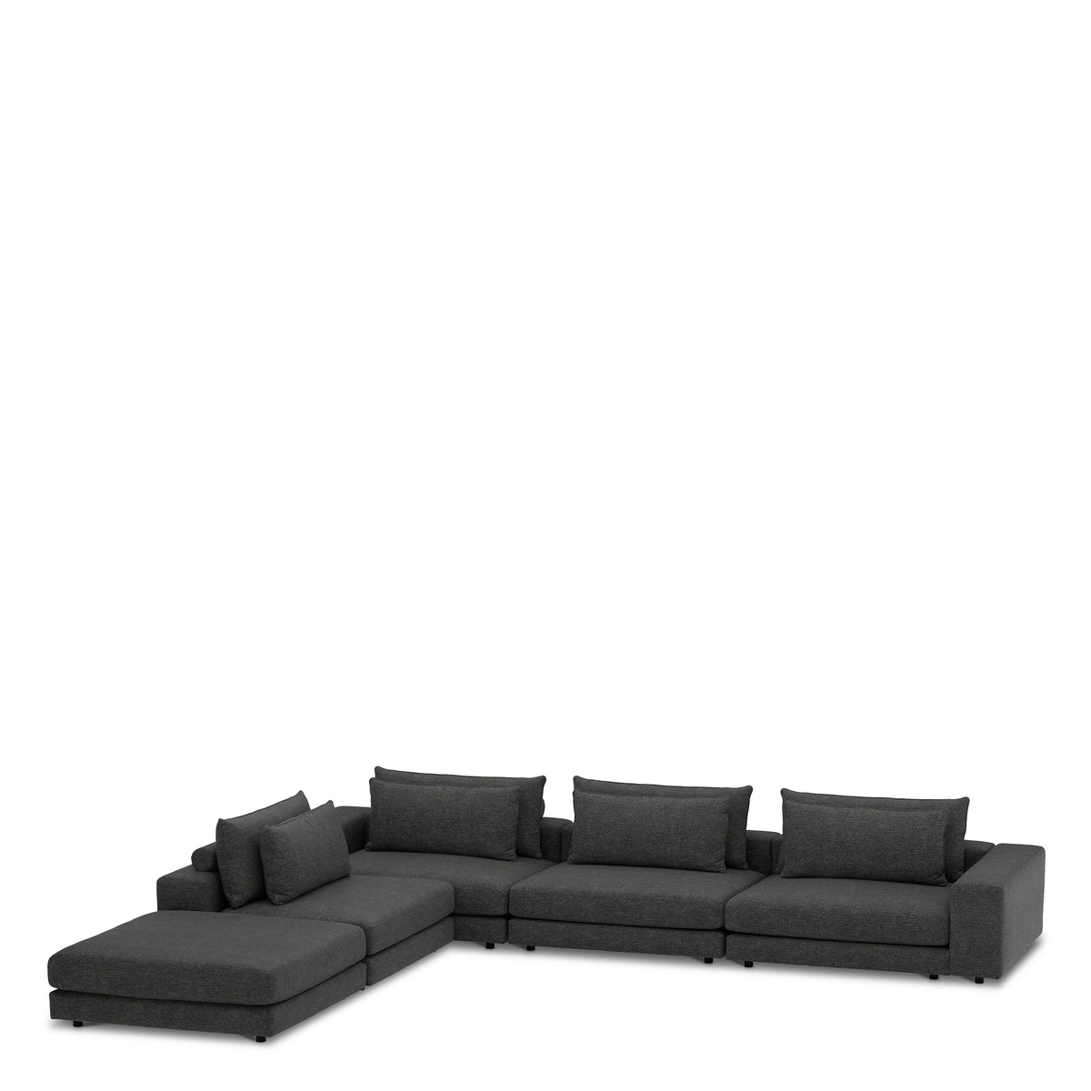 Canapé design haut de gamme en lurano anthracite | Eichholtz Club