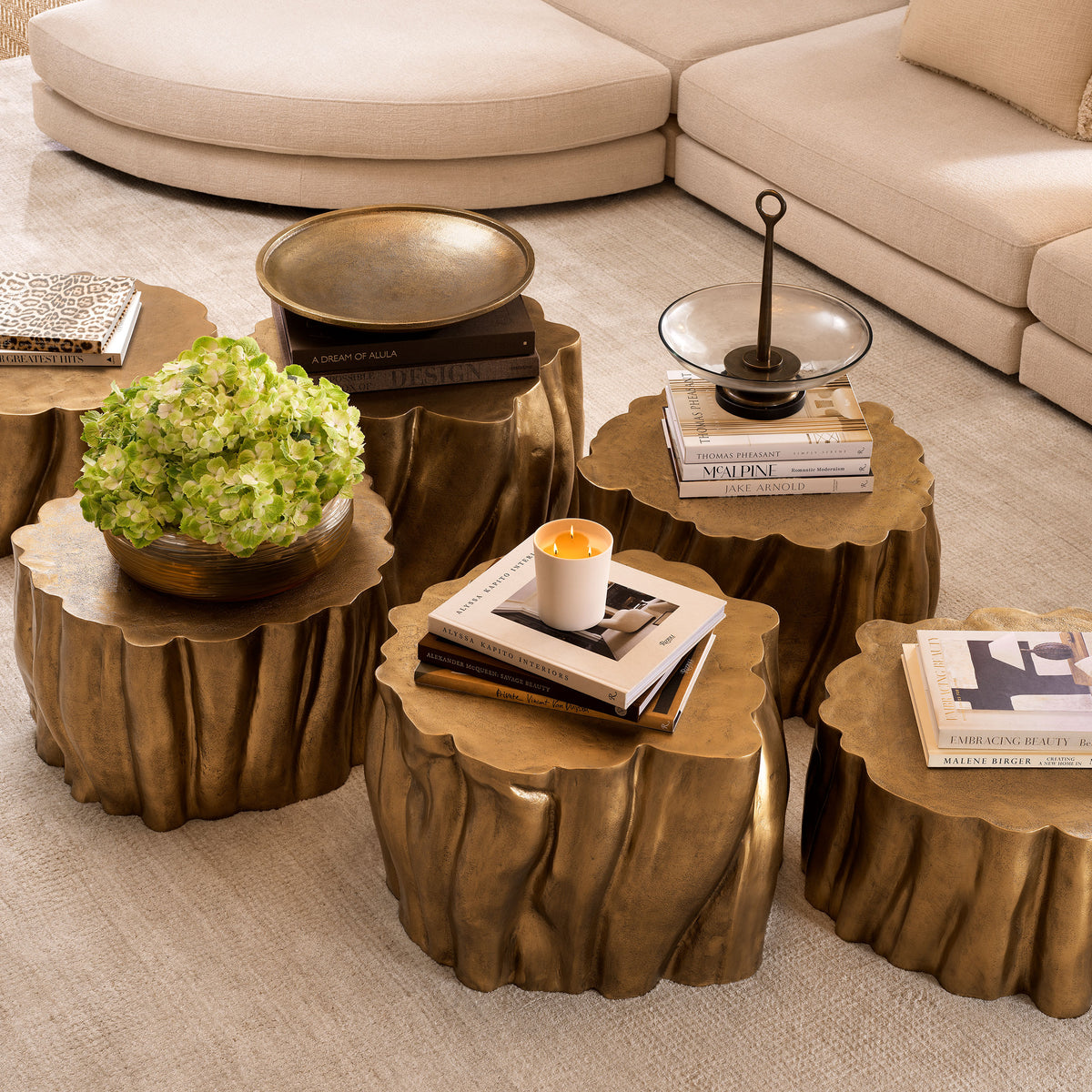 Table basse design en finition laiton vintage | Eichholtz Frederico