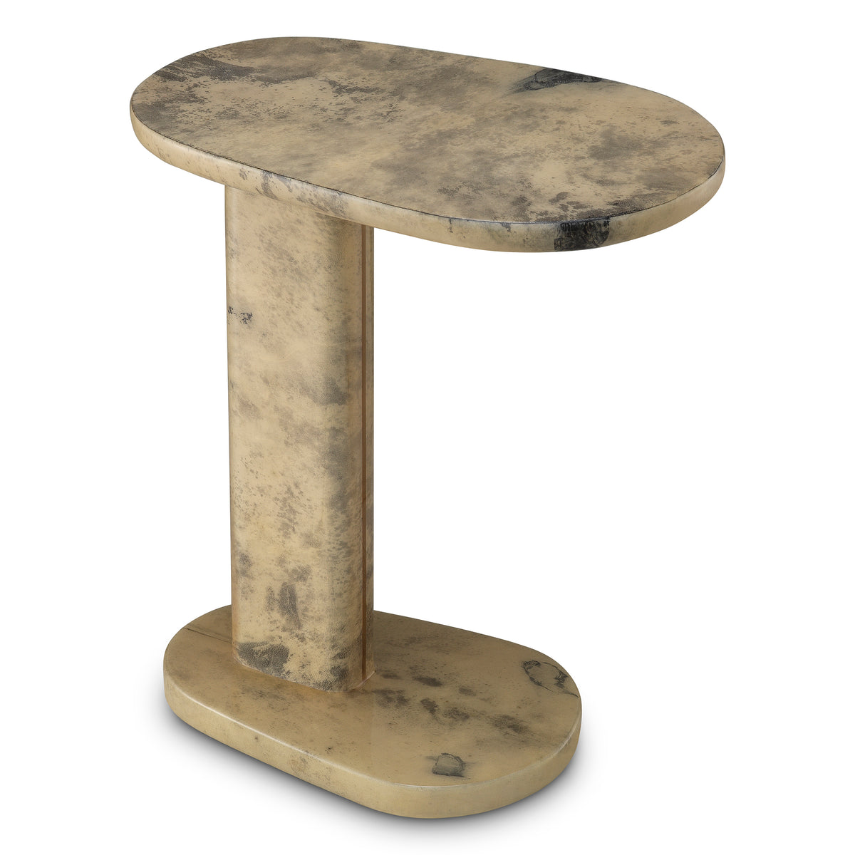 Table d'appoint design en crème leather | Eichholtz Manuel high