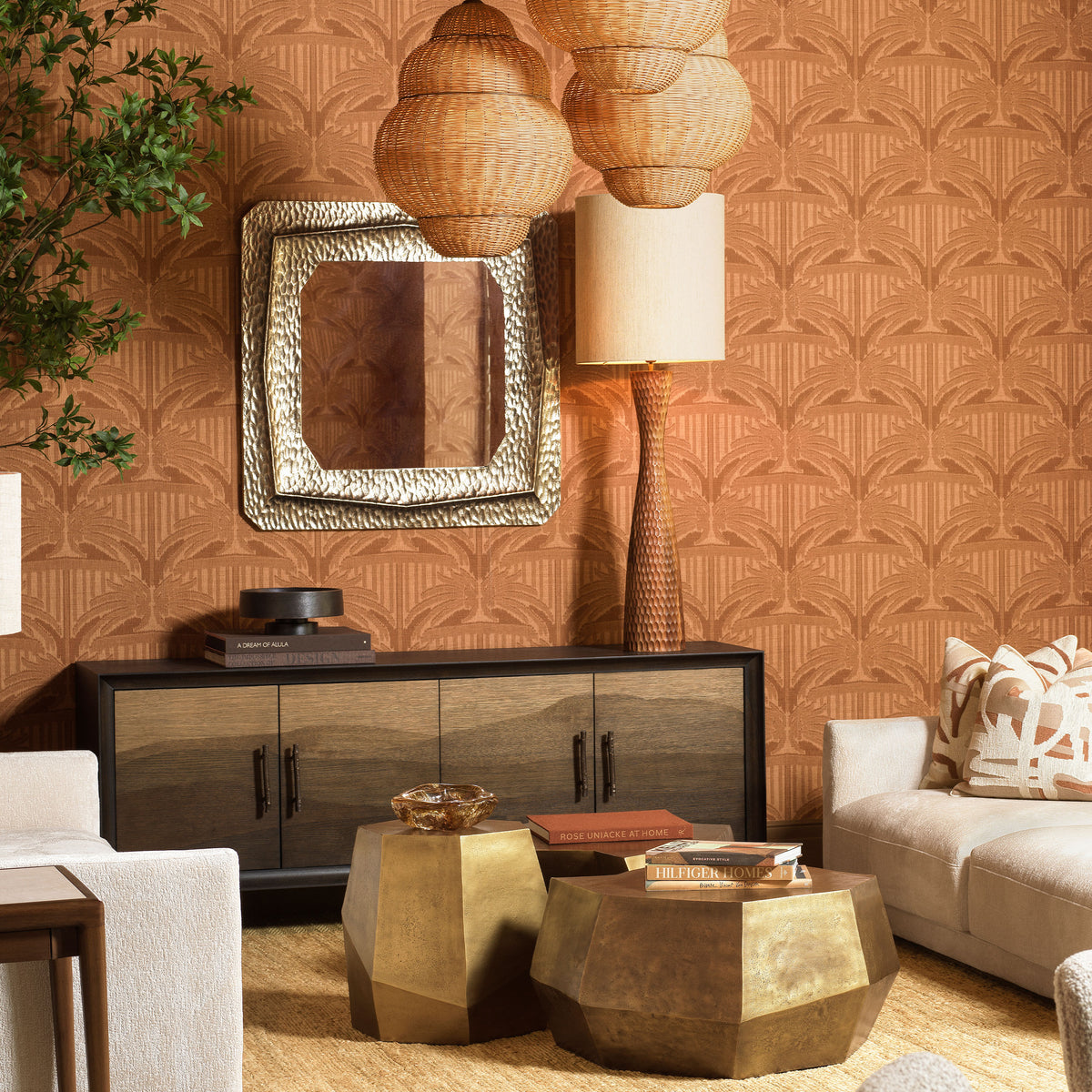 Miroir mural design en finition laiton vintage | Eichholtz Thatcher