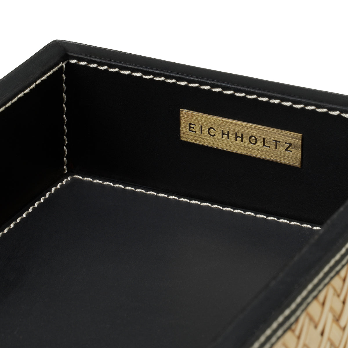 Accessoire décoratif luxe en noir leather | Eichholtz set Taos