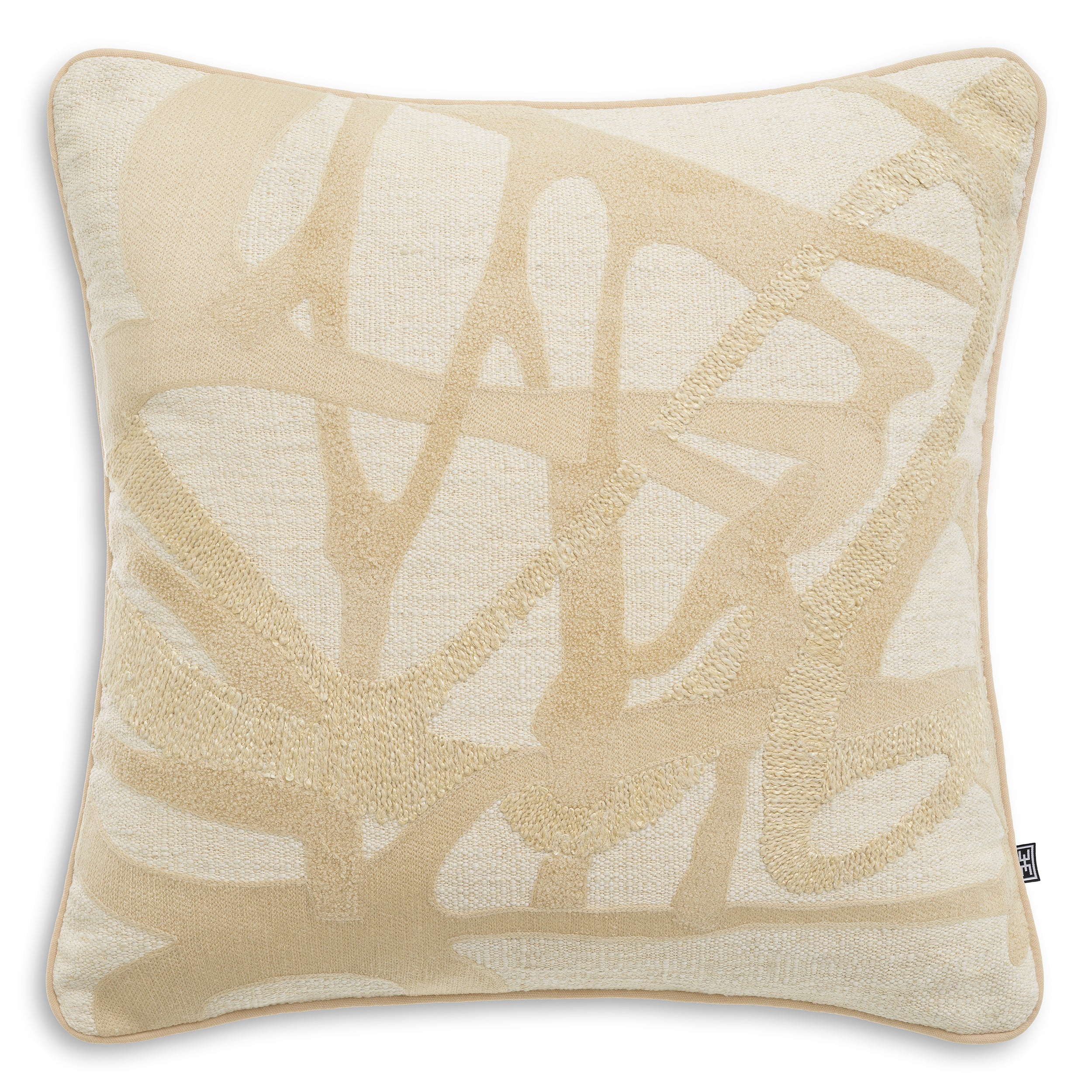 Coussin decoratif luxe en naturel | Eichholtz Saphira square